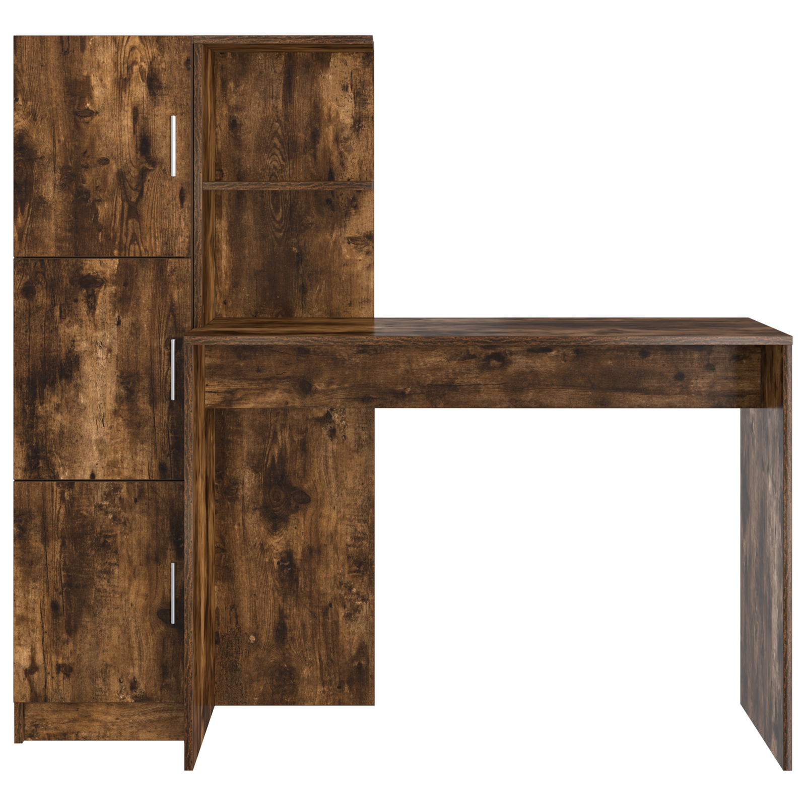 Desk with Storage Smoked Oak Engineered Wood - Image 6