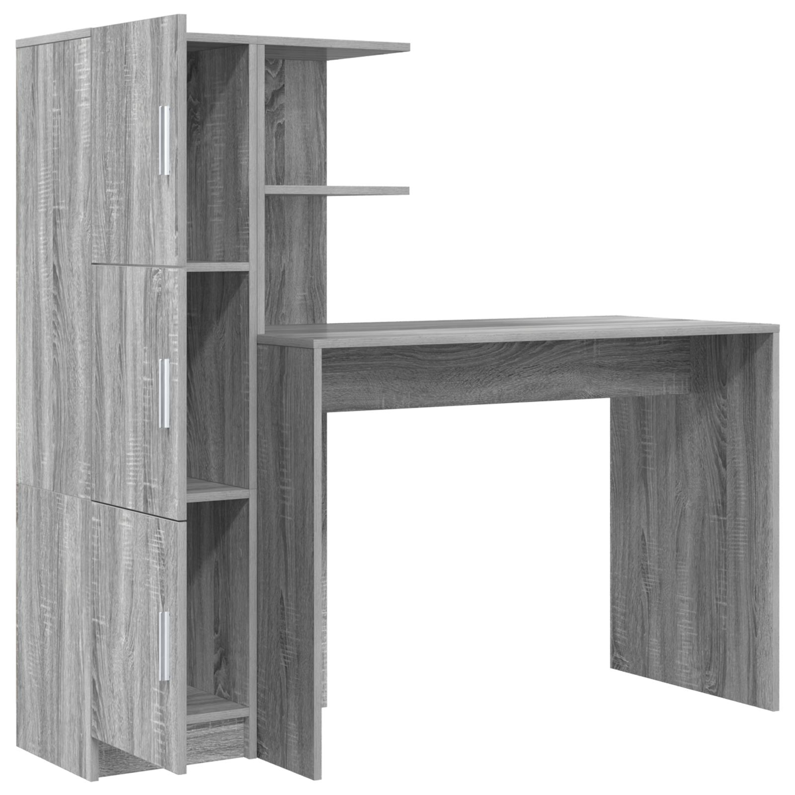 Desk with Storage Grey Sonoma Engineered Wood - Image 6
