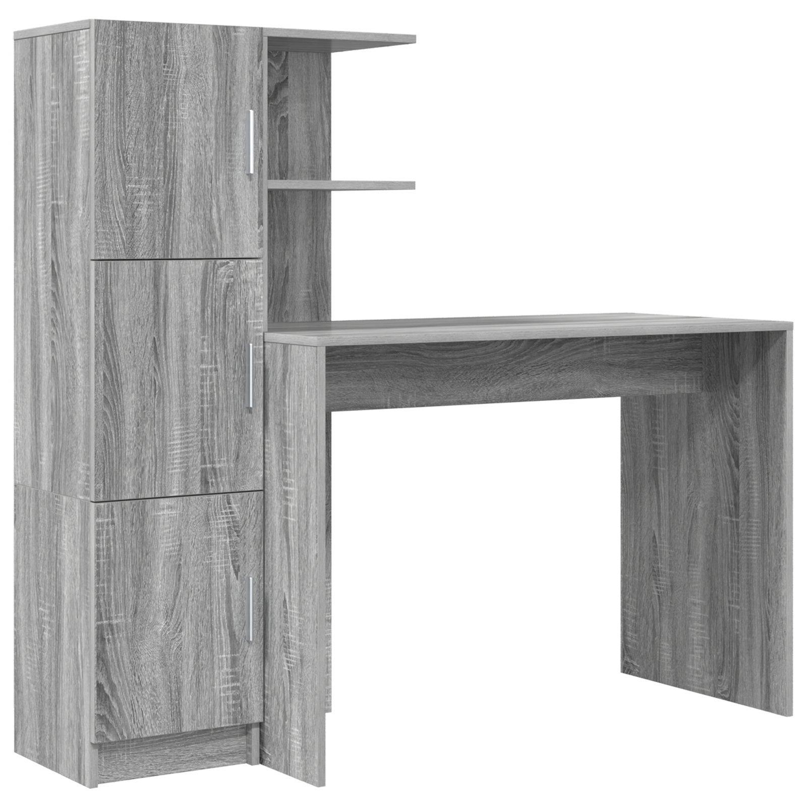 Desk with Storage Grey Sonoma Engineered Wood - Image 2