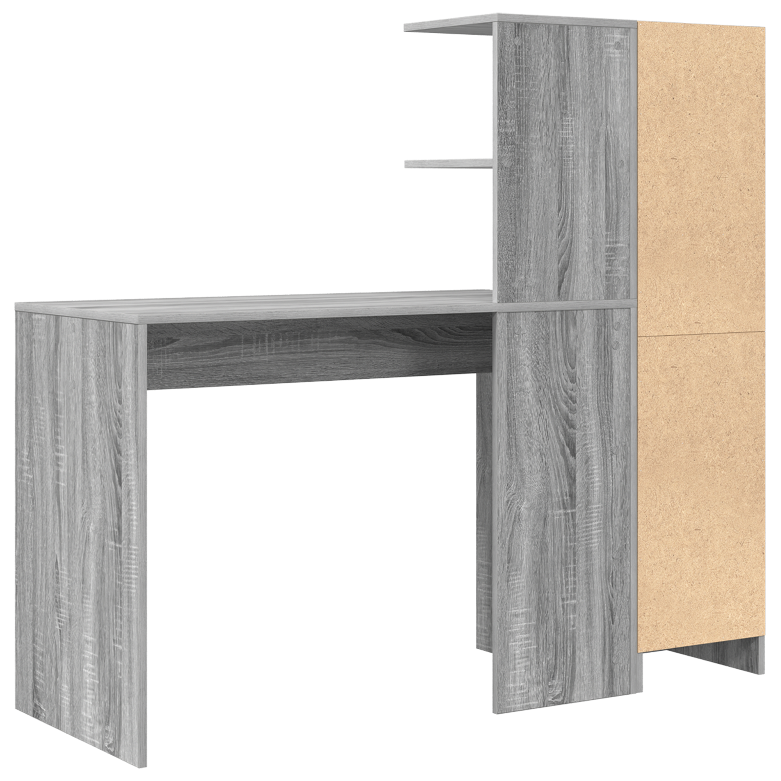 Desk with Storage Grey Sonoma Engineered Wood - Image 8