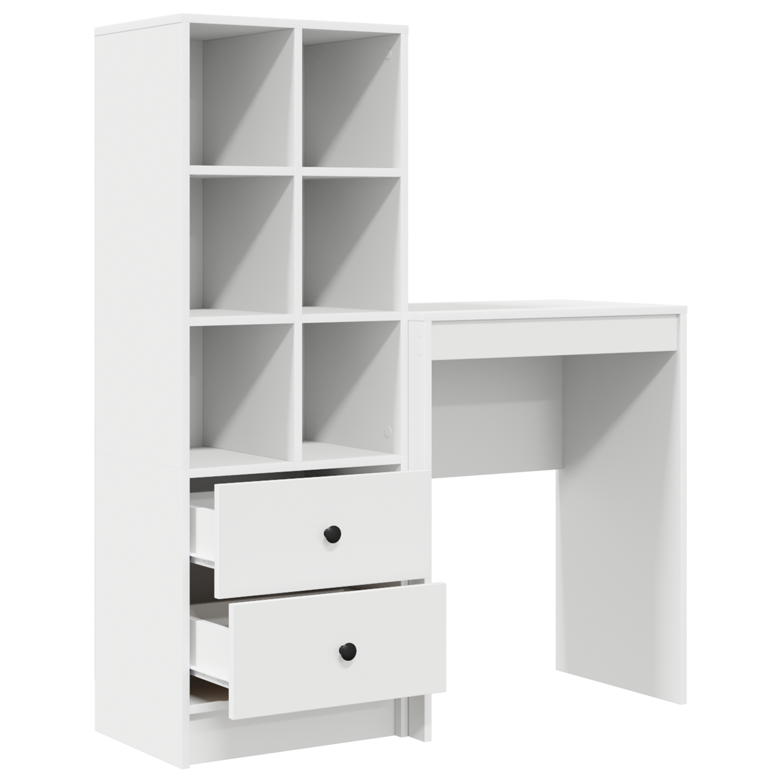 Desk with Storage White Engineered Wood - Image 6