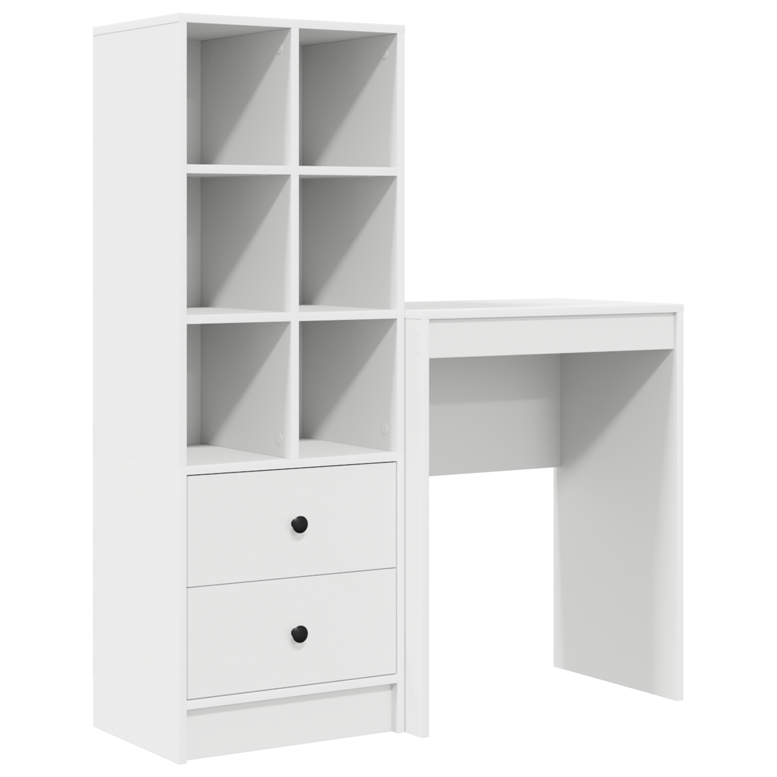 Desk with Storage White Engineered Wood - Image 2