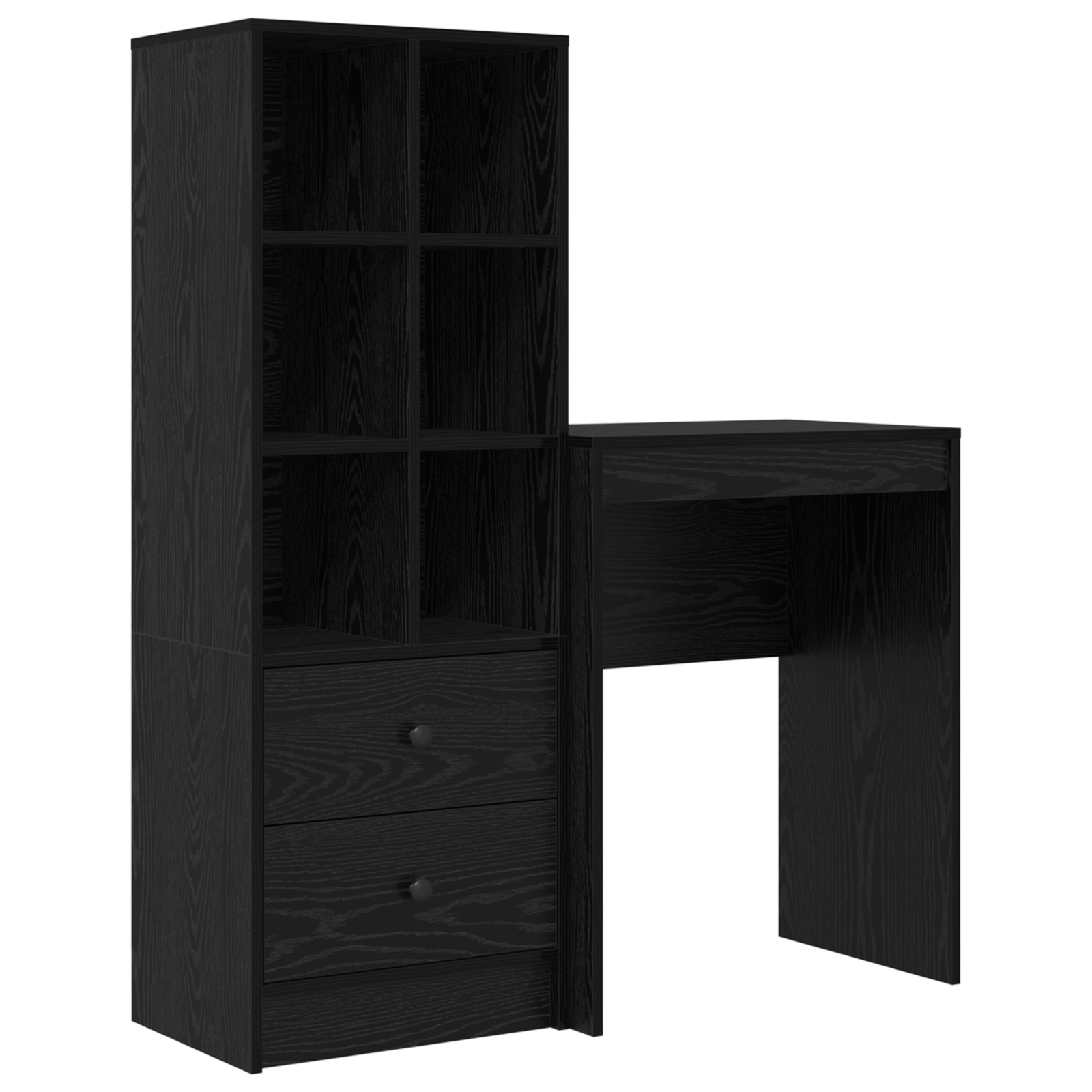 Desk with Storage Black Oak Engineered Wood - Image 2