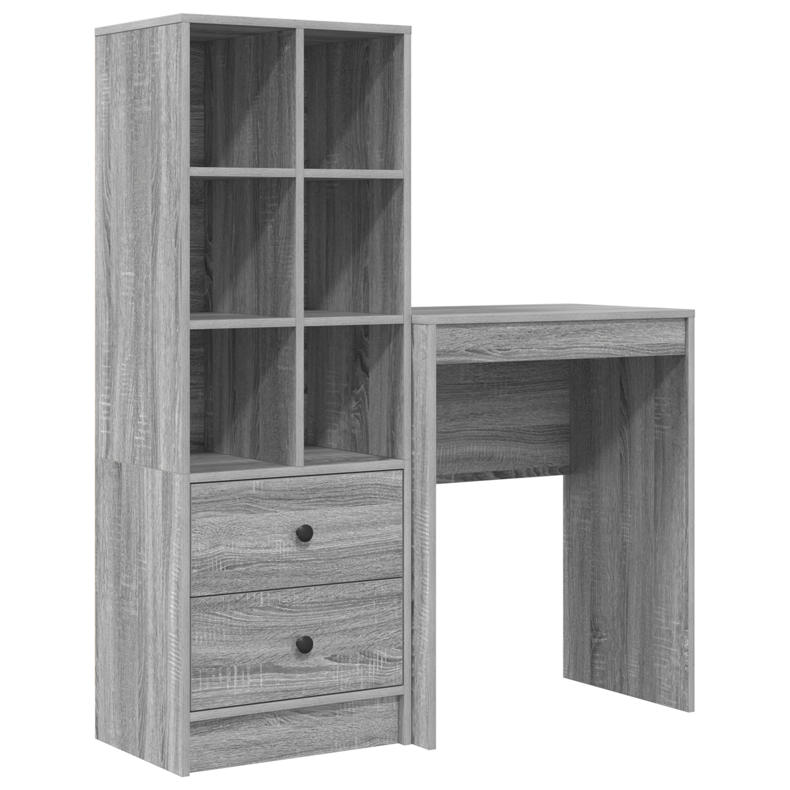 Desk with Storage Grey Sonoma Engineered Wood - Image 2