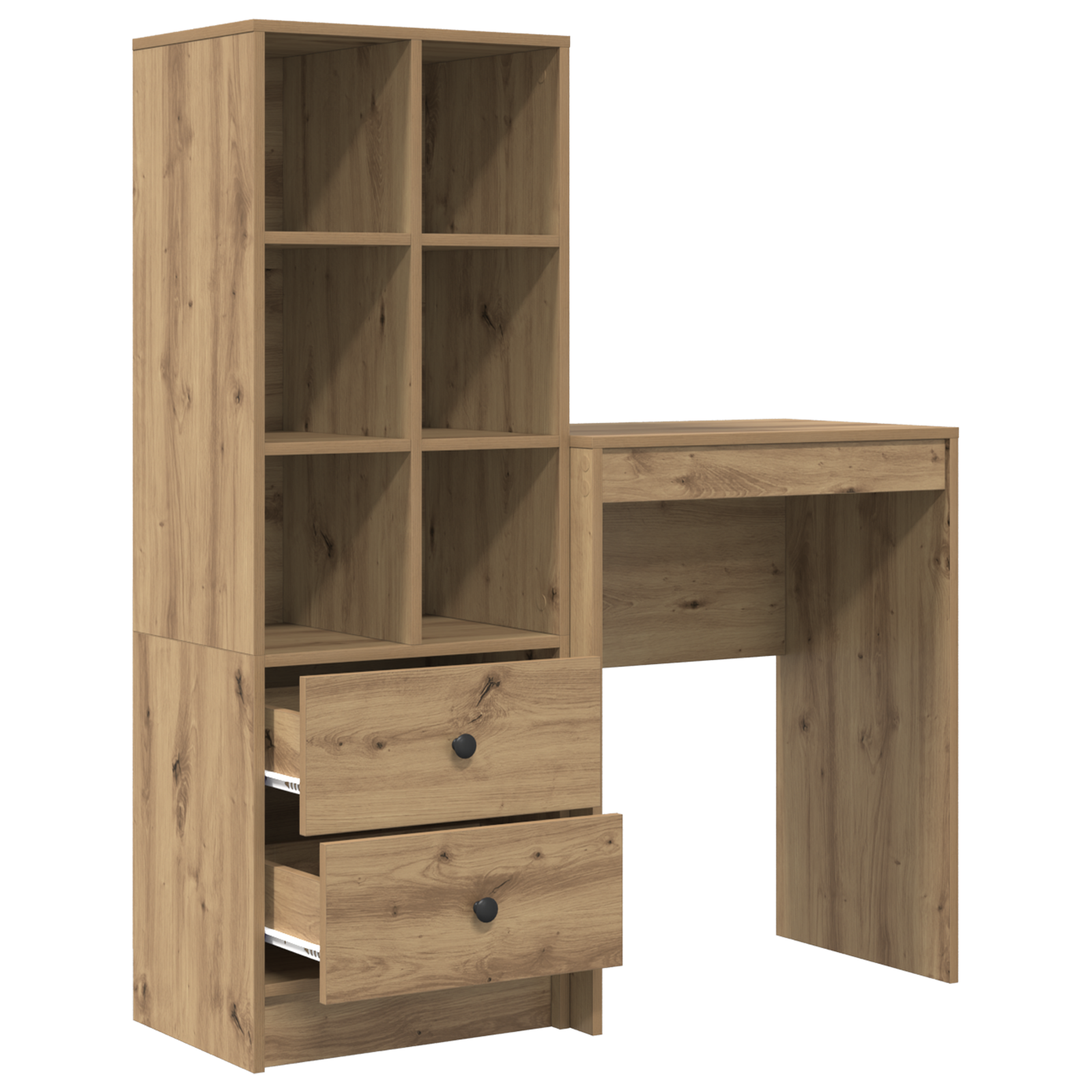 Desk with Storage Artisan Oak Engineered Wood - Image 6