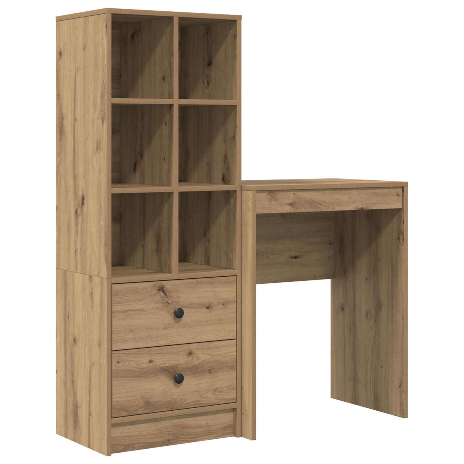 Desk with Storage Artisan Oak Engineered Wood - Image 2