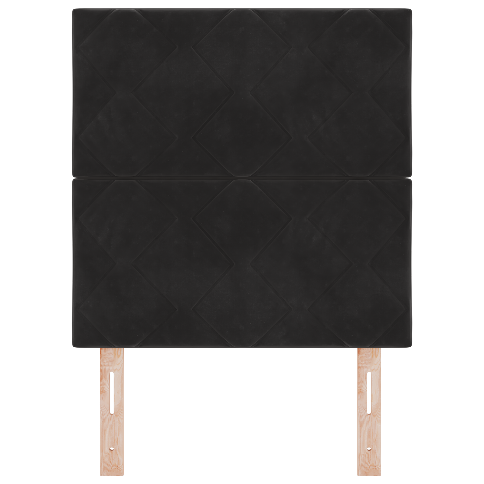 Headboard with Diamond Blocks Design in Black, 80 cm Velvet - Image 4