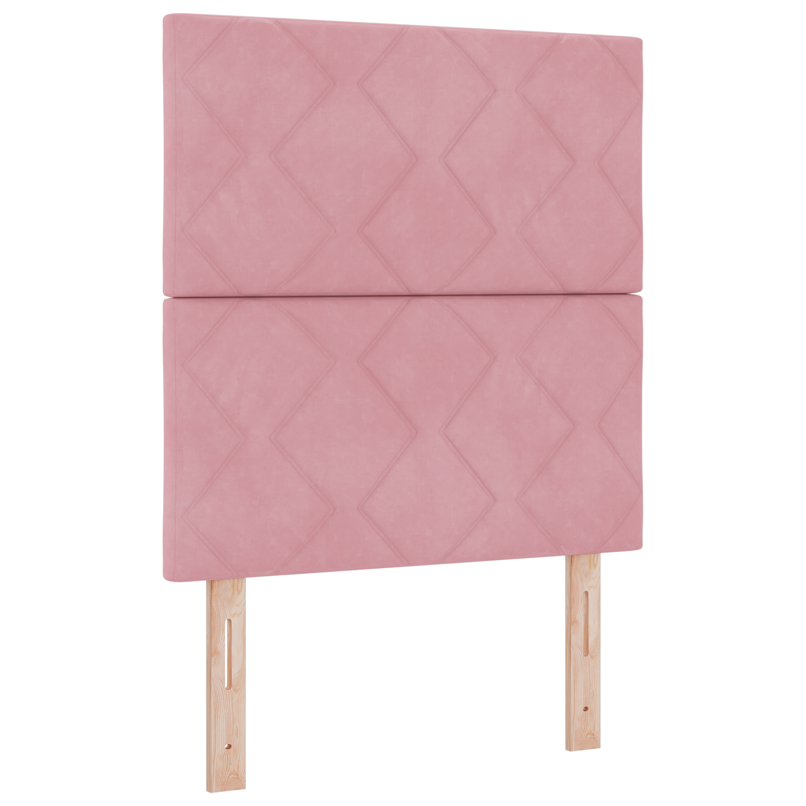 Pink Velvet Headboard with Diamond Blocks - 80 cm - Image 2