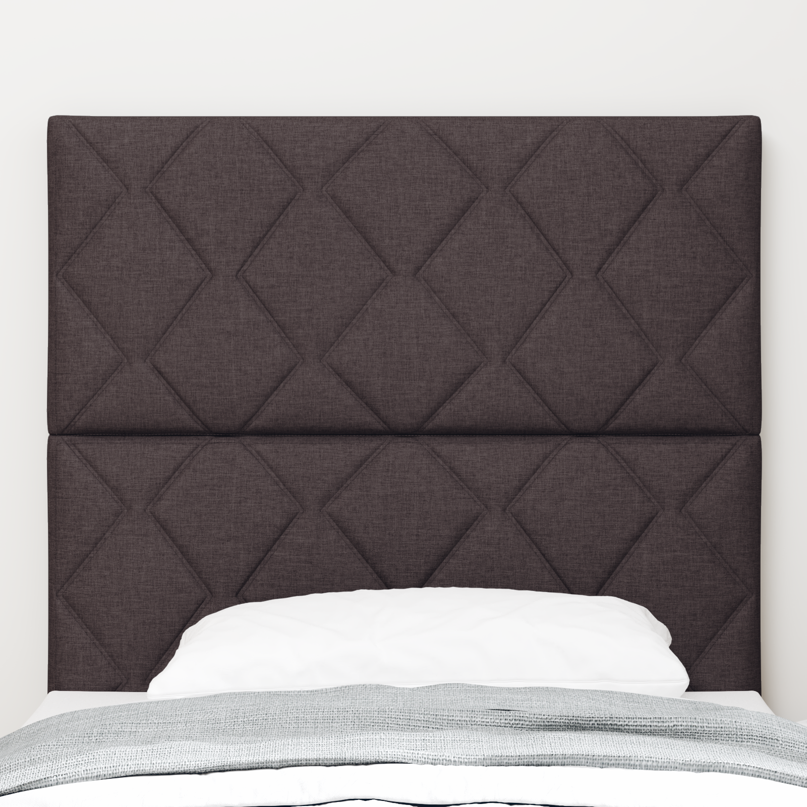 Headboard Diamond Blocks Design Dark Brown 90 cm Fabric - Image 3
