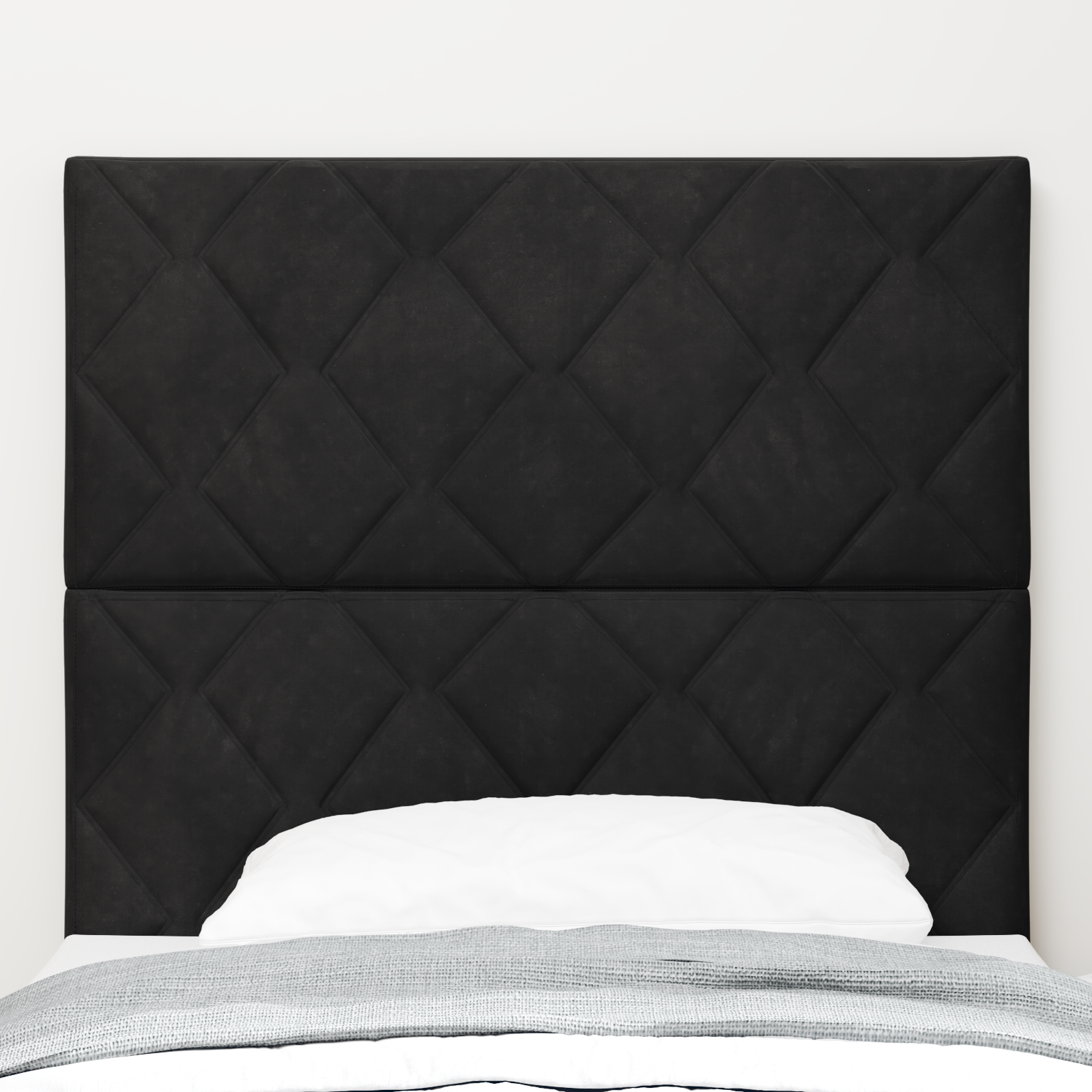 Headboard Diamond Blocks Design Black 90 cm Velvet - Image 3
