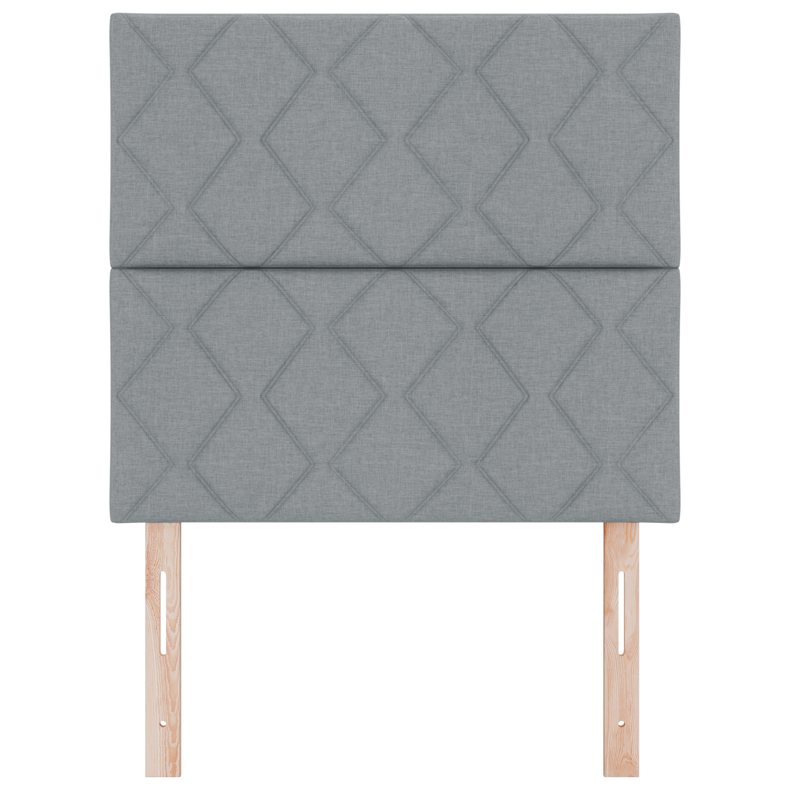 Headboard Diamond Blocks Design Light Grey 100 cm Fabric - Image 4