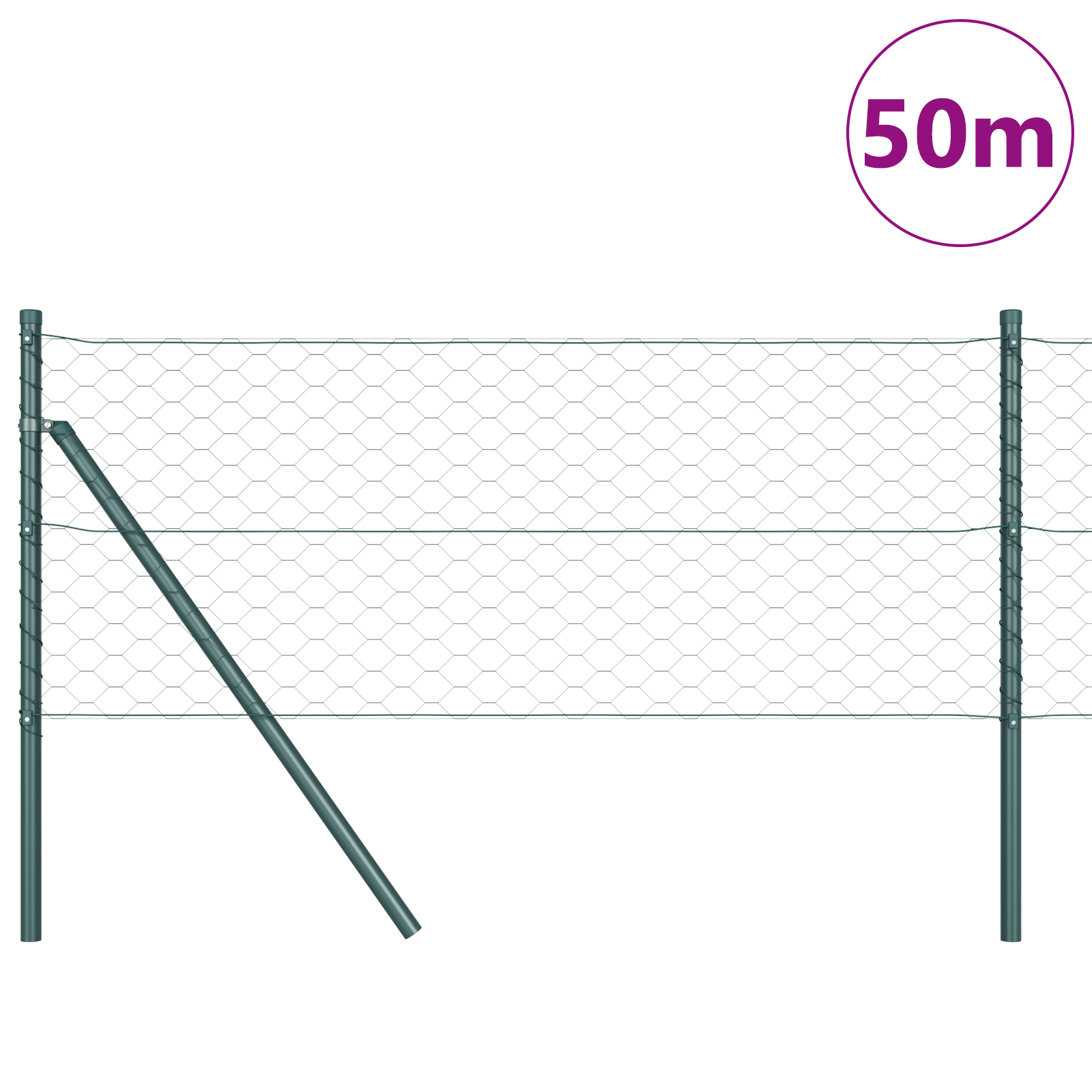 Hexagon Fence Green 0.6x50 m Steel - Image 3