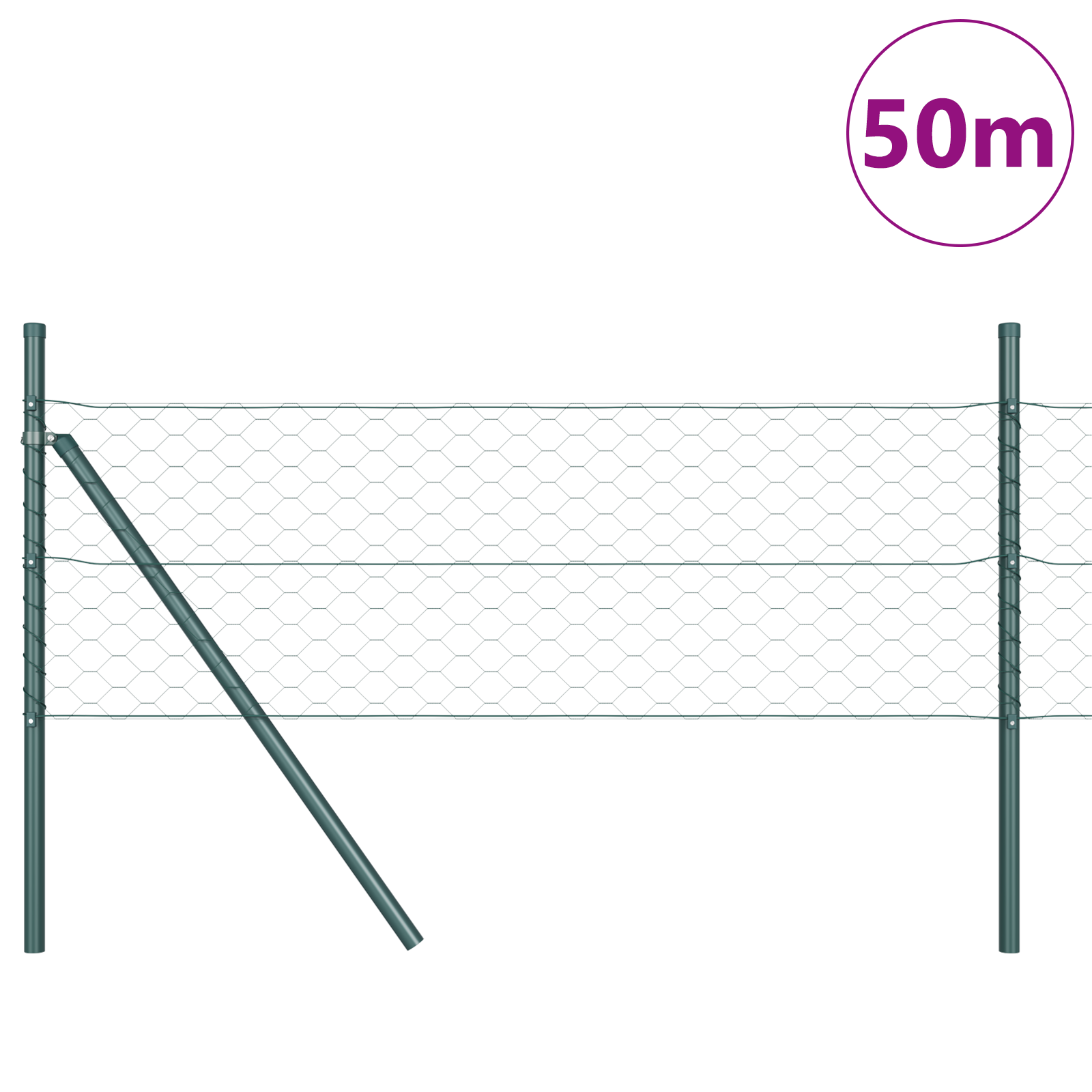Hexagon Fence Green 1x50 m Steel - Image 3