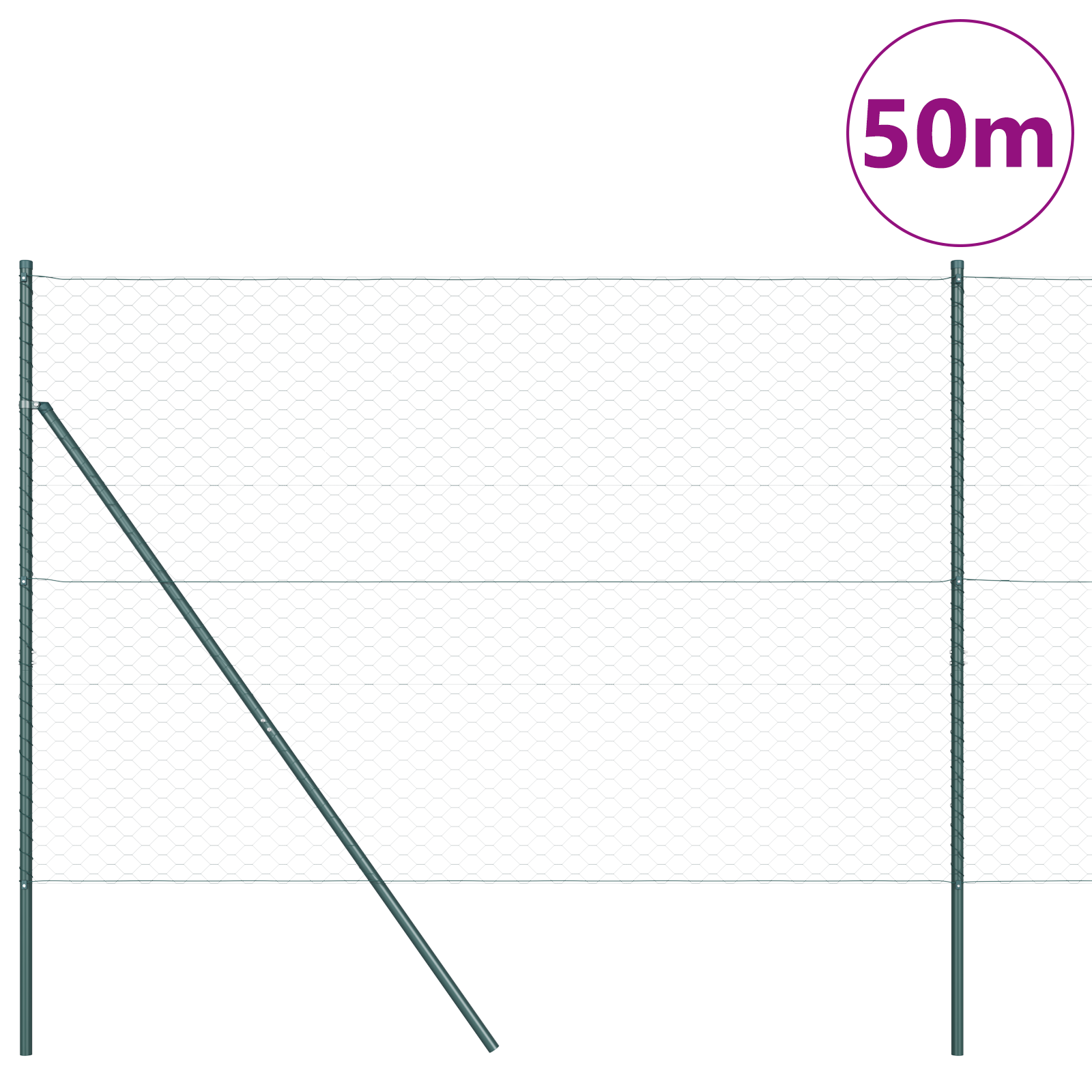 Hexagon Fence Green 1.5x50 m Steel - Image 3