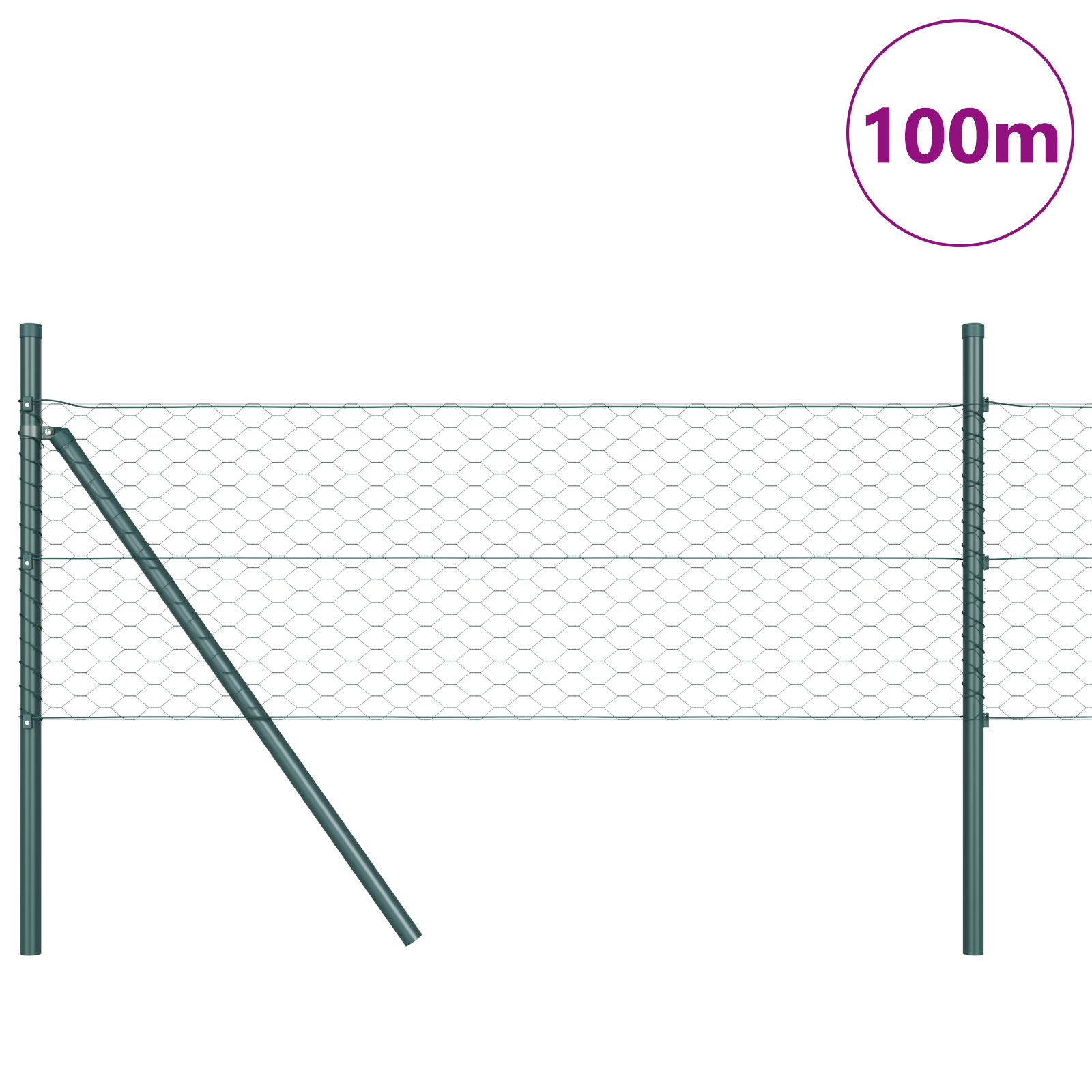 Hexagon Fence Green 0.4x100 m Steel - Image 3