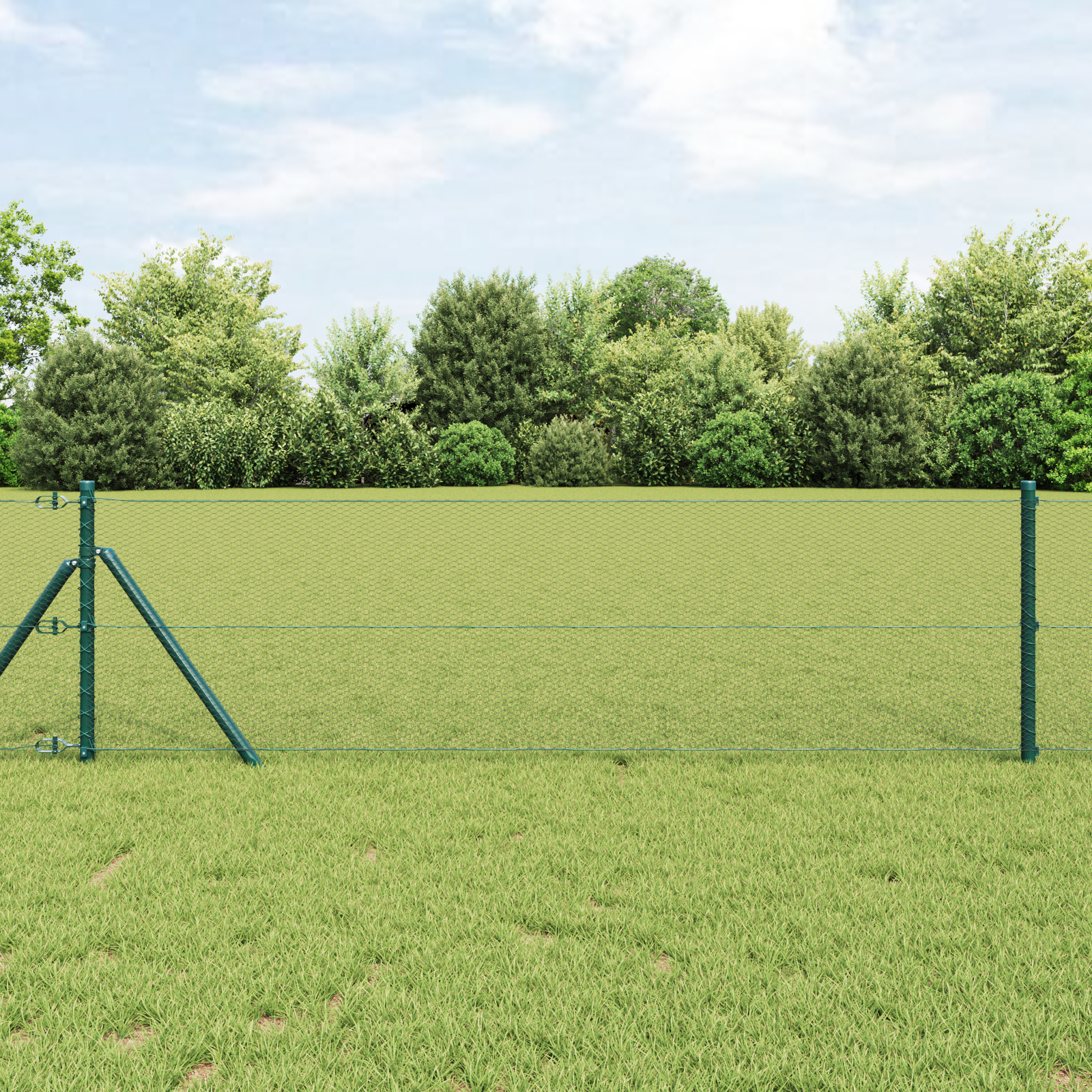 Hexagon Fence Green 0.8x100 m Steel