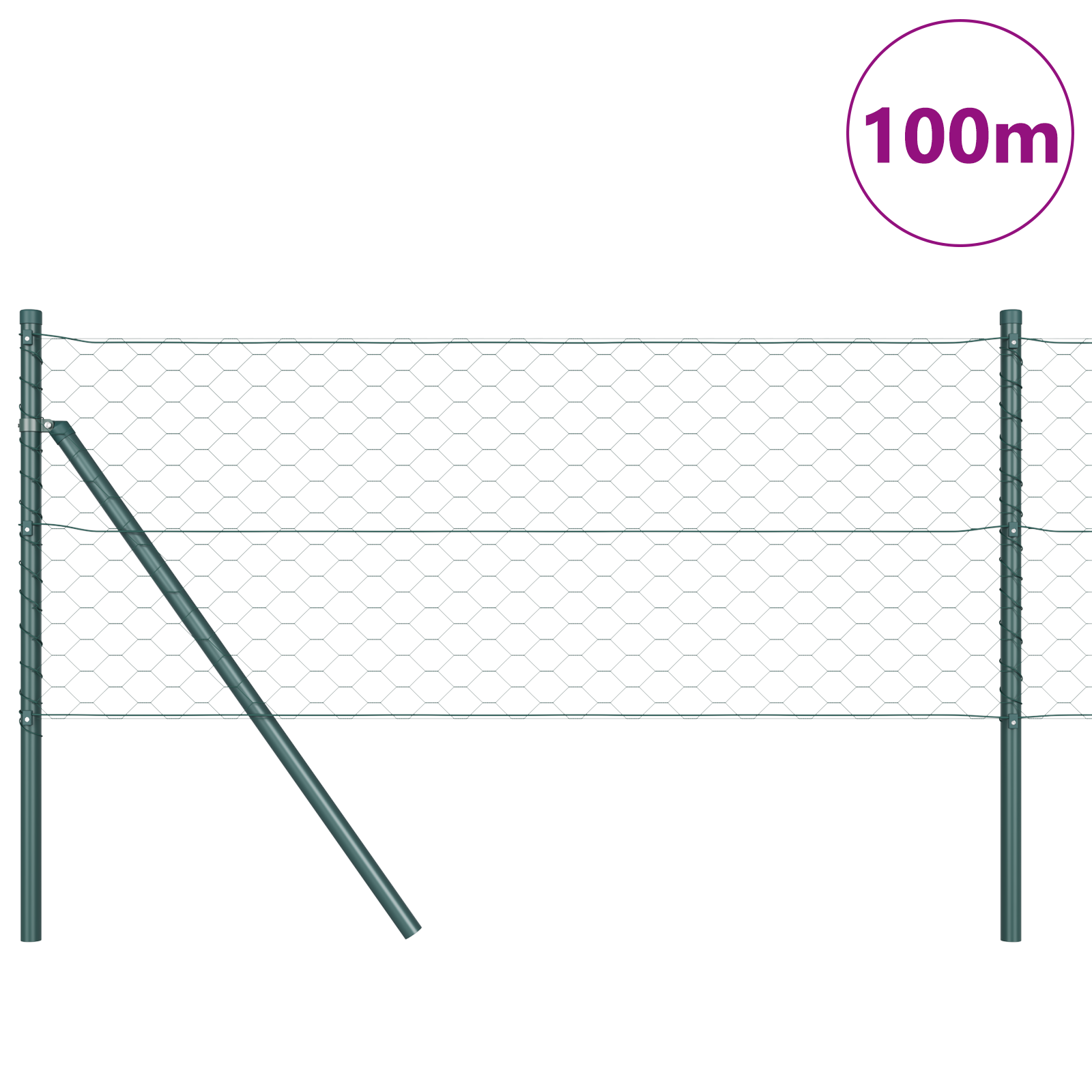 Hexagon Fence Green 0,8x100 m Steel - Image 3