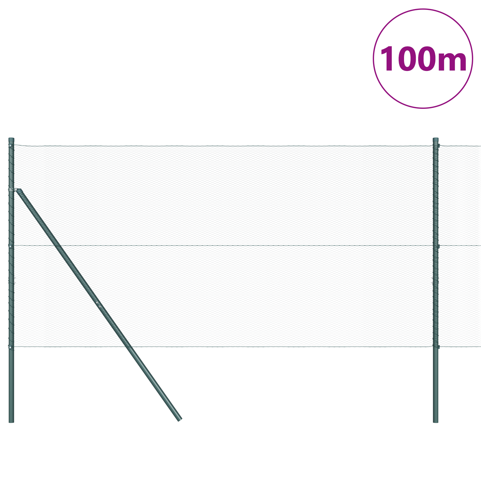 Hexagon Fence Green 1.2x100 m Steel - Image 3