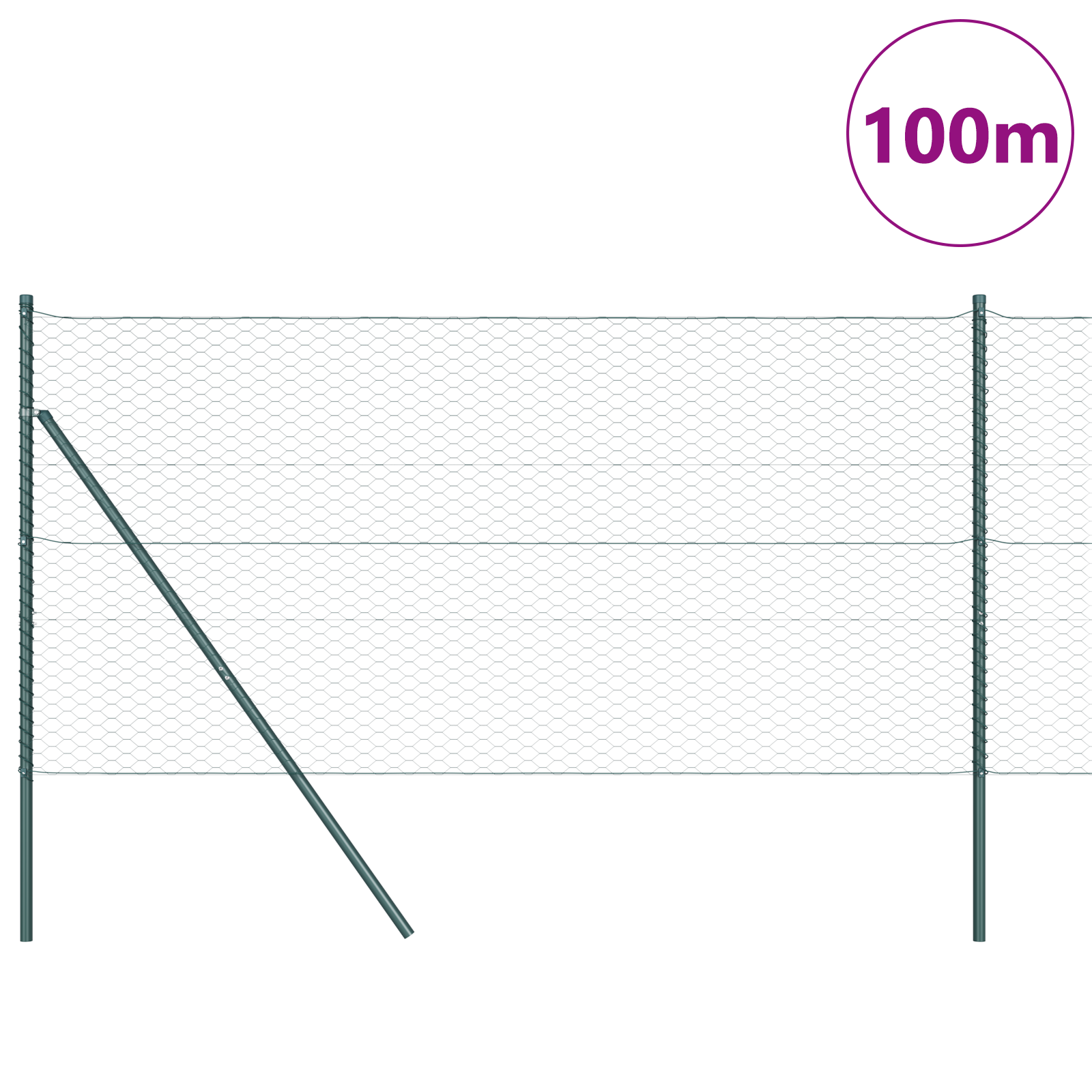 Hexagon Fence Green 1.4x100 m Steel - Image 3