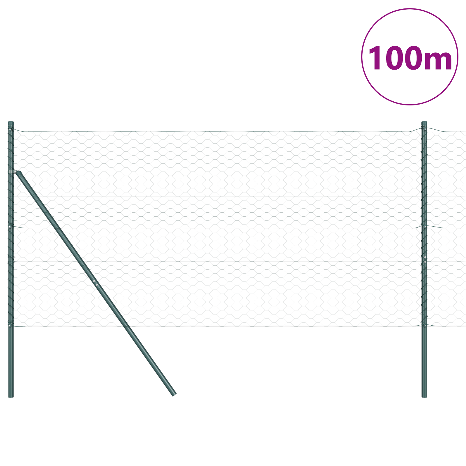 Hexagon Fence Green 1,4x100 m Steel - Image 3
