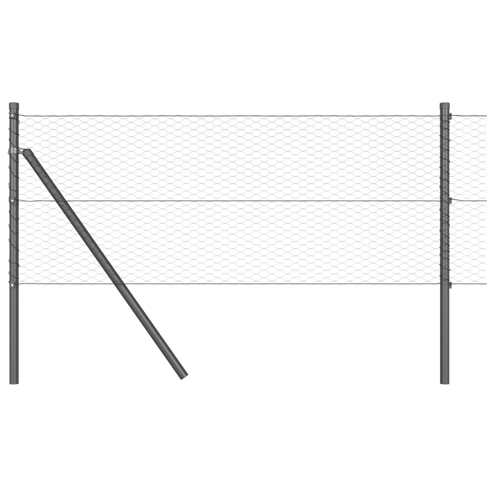 Hexagon Fence Grey 0.6x10 m Steel - Image 6