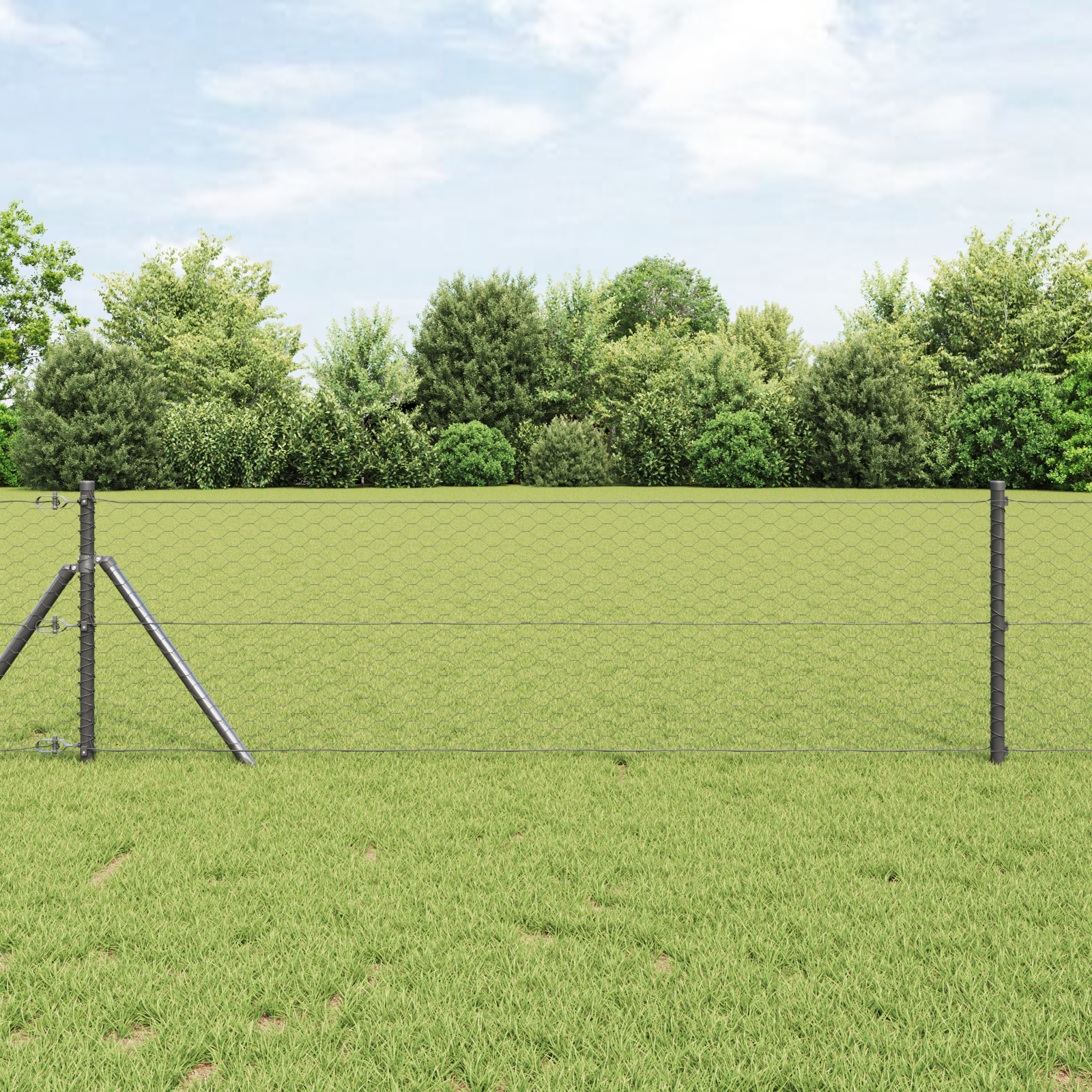 Hexagon Fence Grey 0.6x10 m Steel