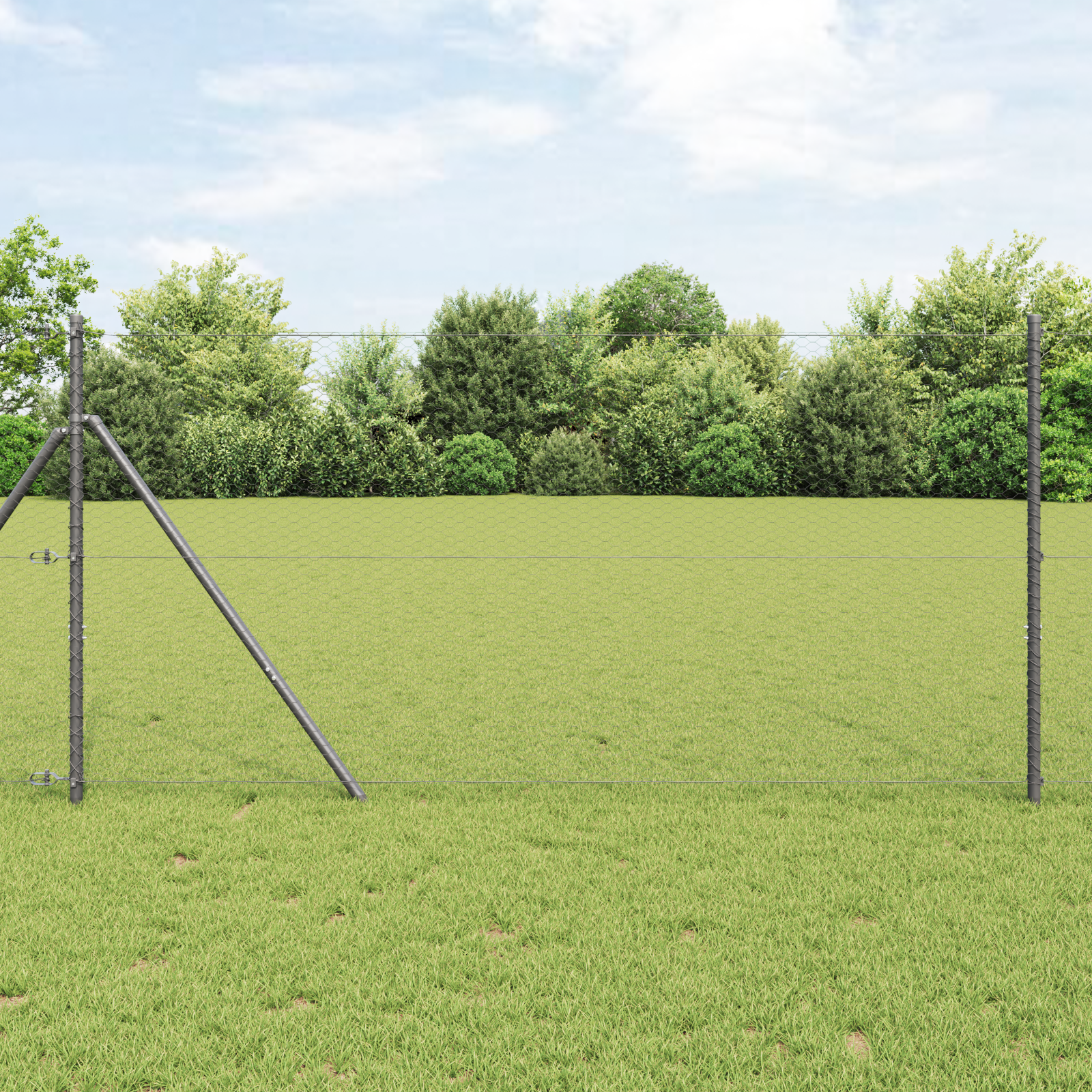 Hexagon Fence Grey 1.4x10 m Steel