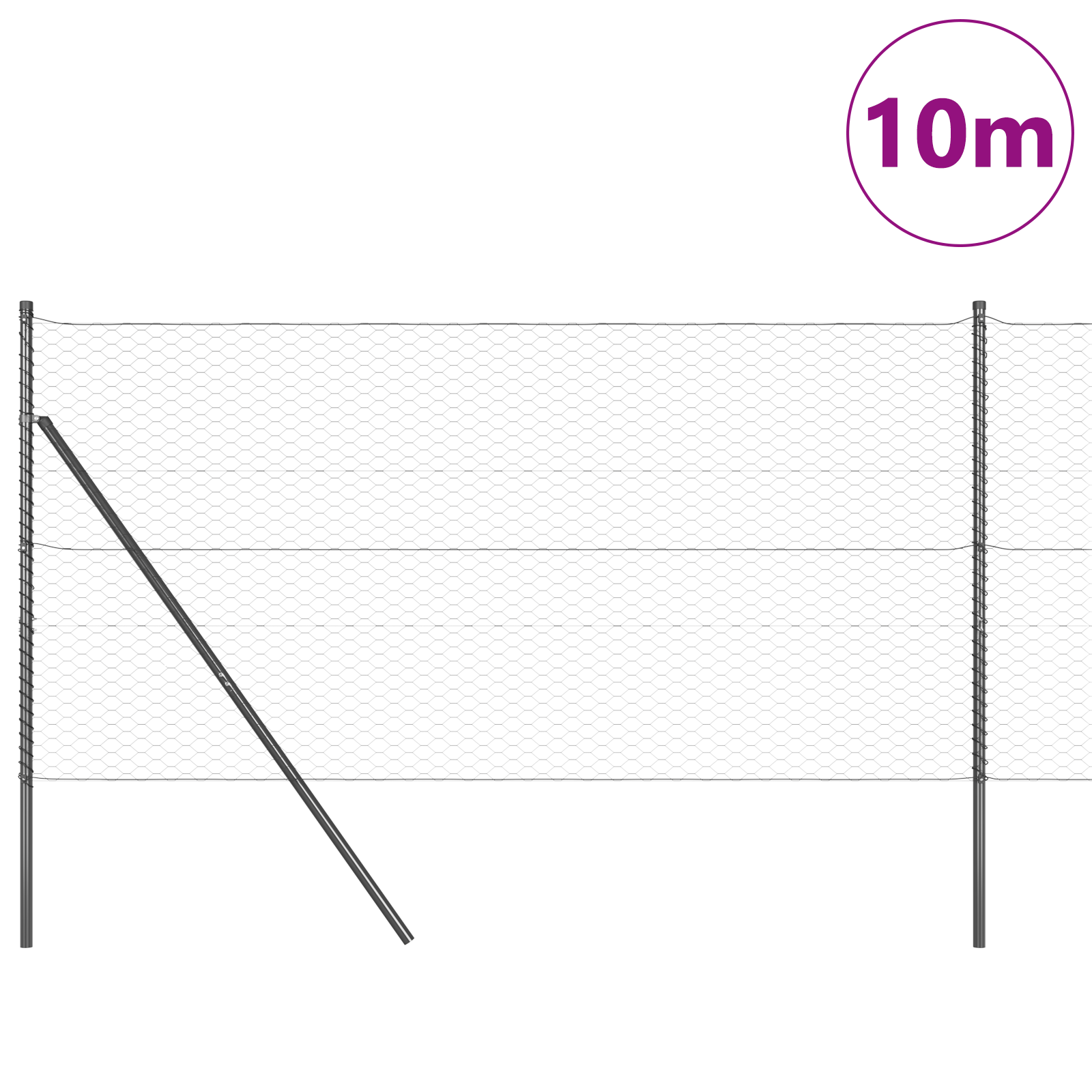 Hexagon Fence Grey 1.4x10 m Steel - Image 3