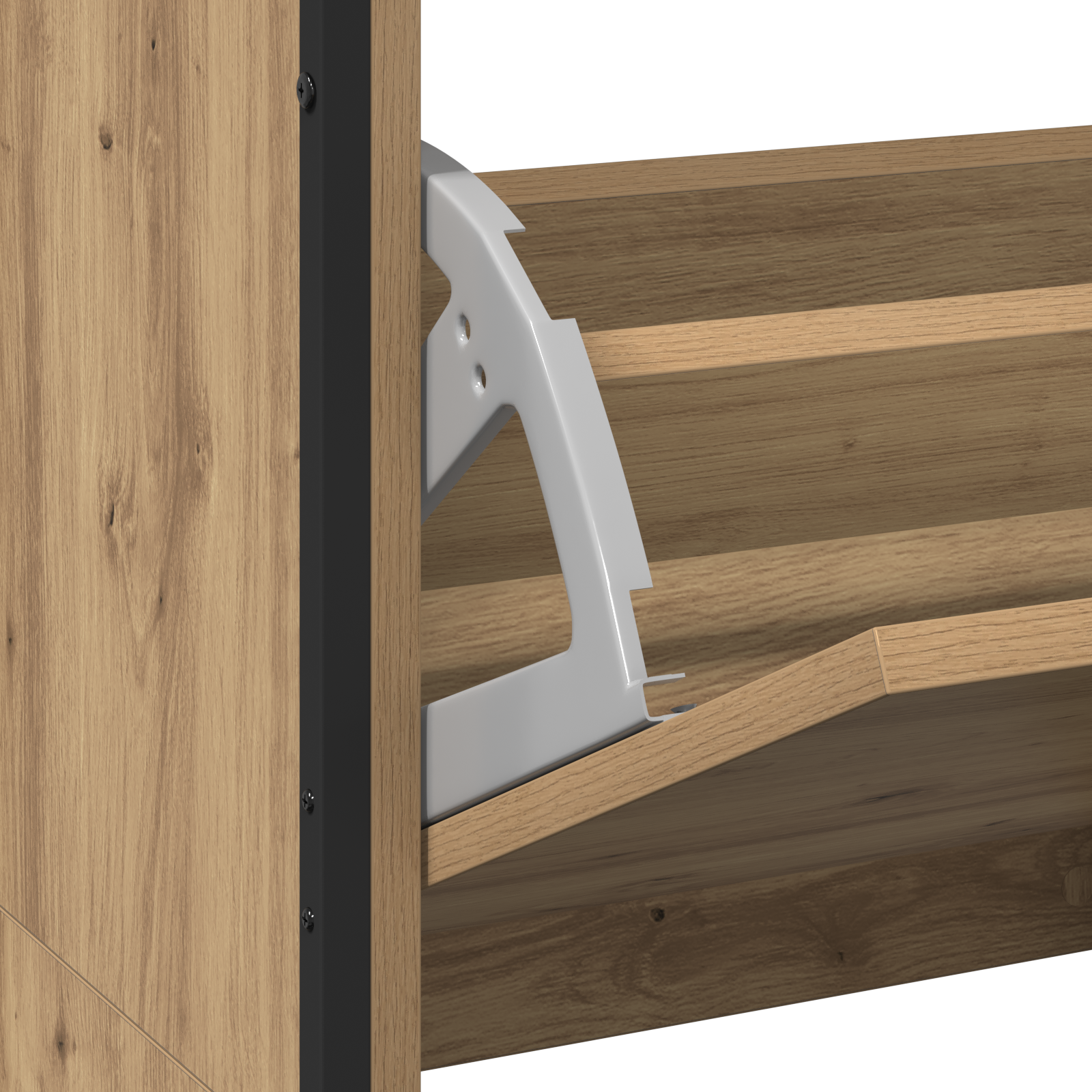 Shoe Cabinet with 4 Flip-Drawers Artisan Oak 100x34x112 cm - Image 10