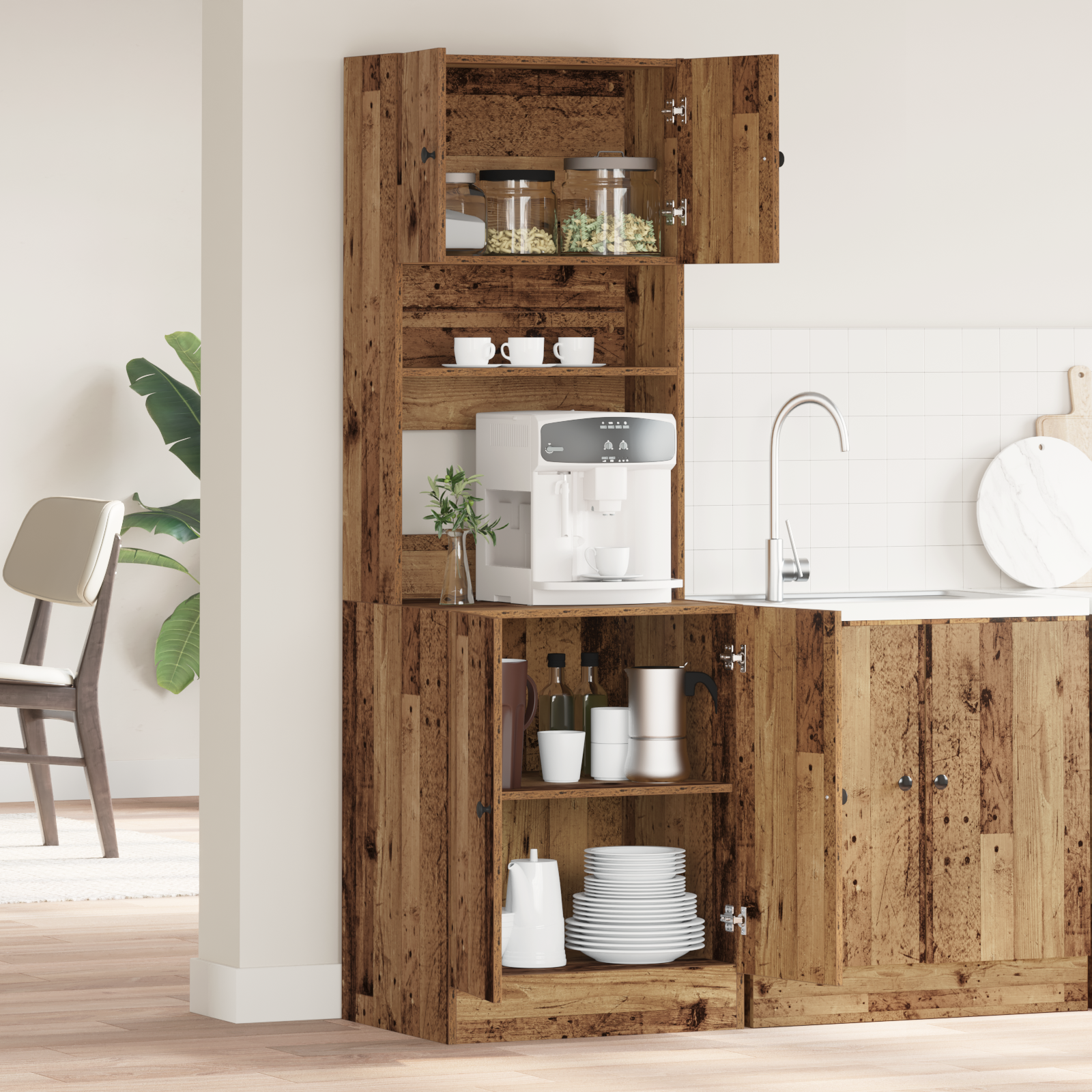 Kitchen Cabinet Old Wood 60x50x180 cm Engineered Wood - Image 4