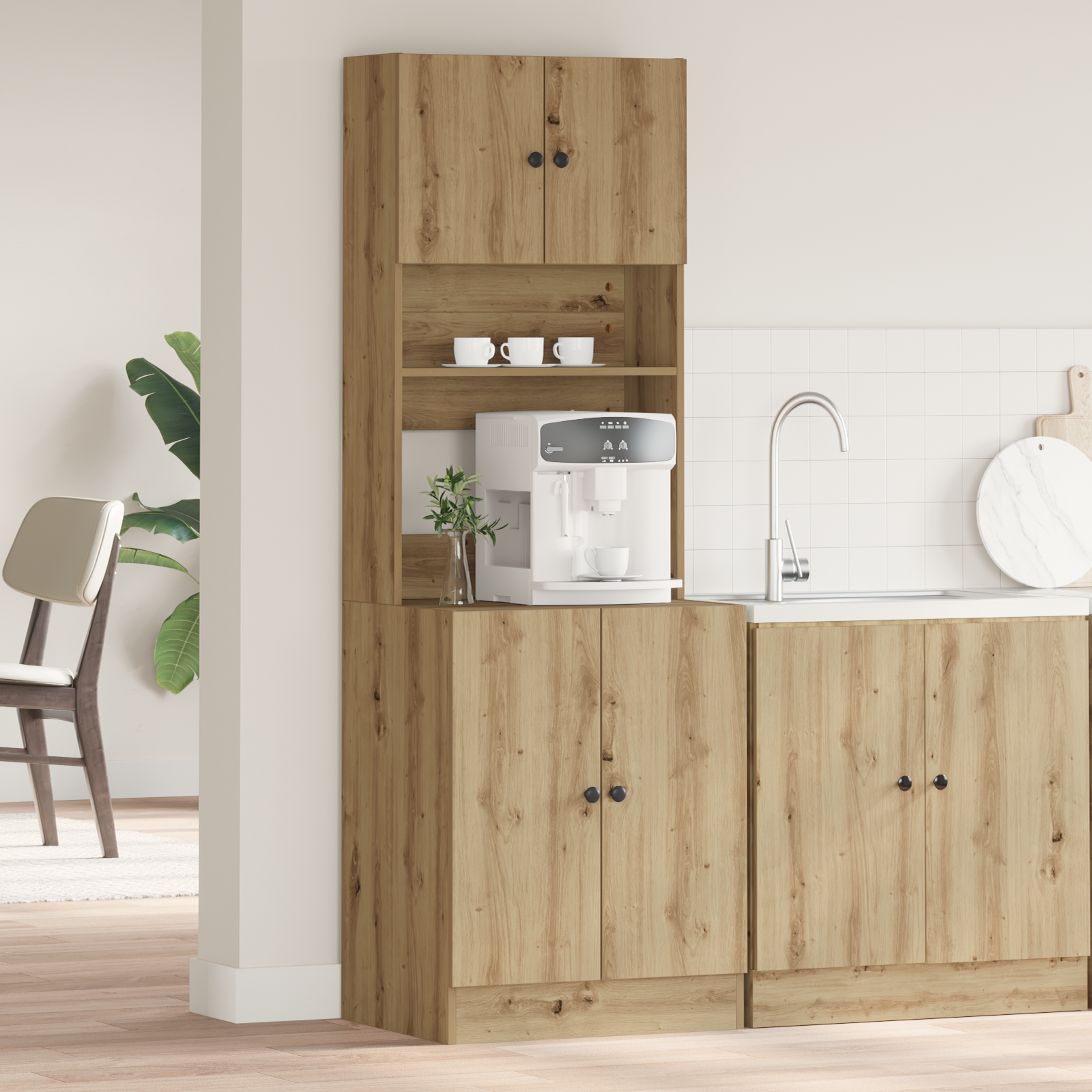 Kitchen Cabinet Artisan Oak 60x50x180 cm Engineered Wood