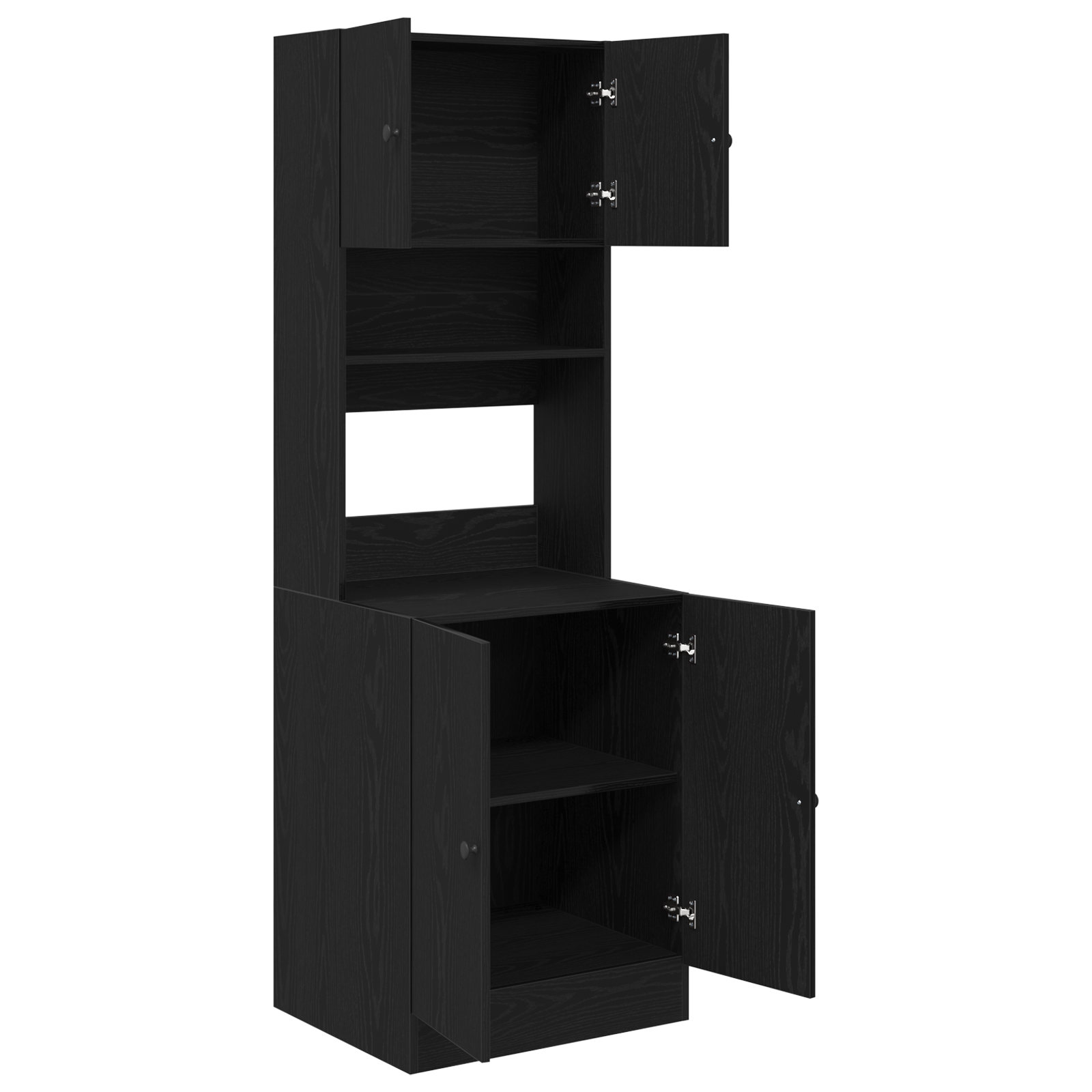 Kitchen Cabinet Black Oak 60x50x180 cm Engineered Wood - Image 5