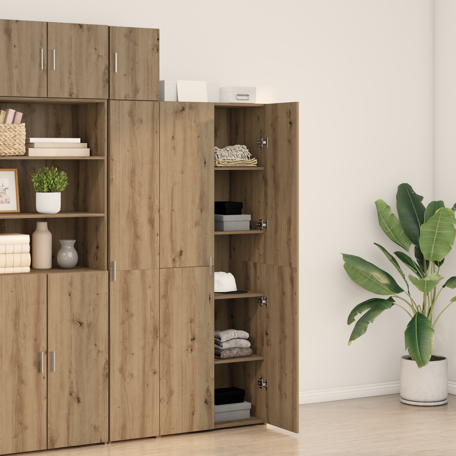 Highboard Artisan Oak 70x42.5x185 cm Engineered Wood - Image 4