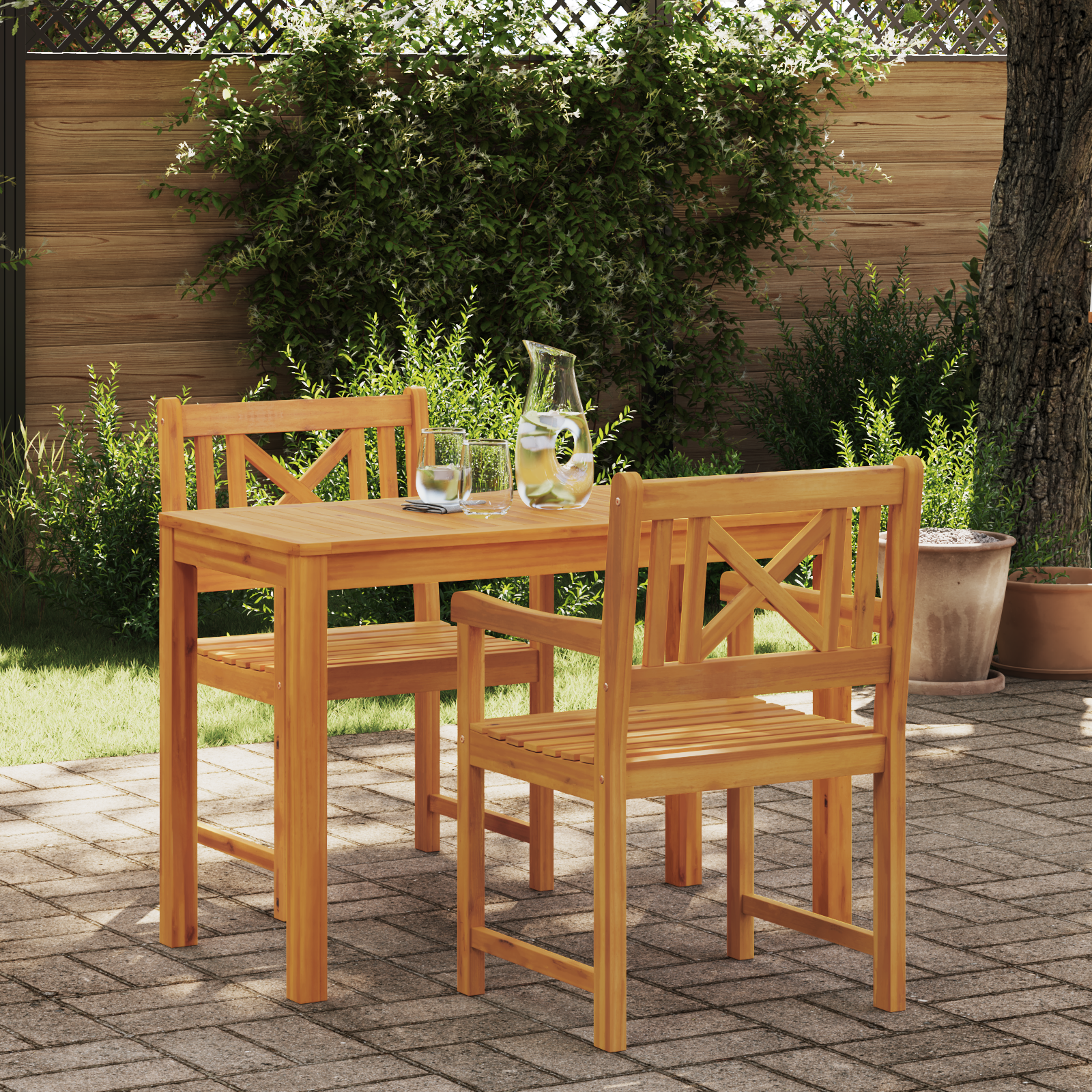 Tuinstoelen 2 stuks 56x56x90 cm Massief Hout Acacia