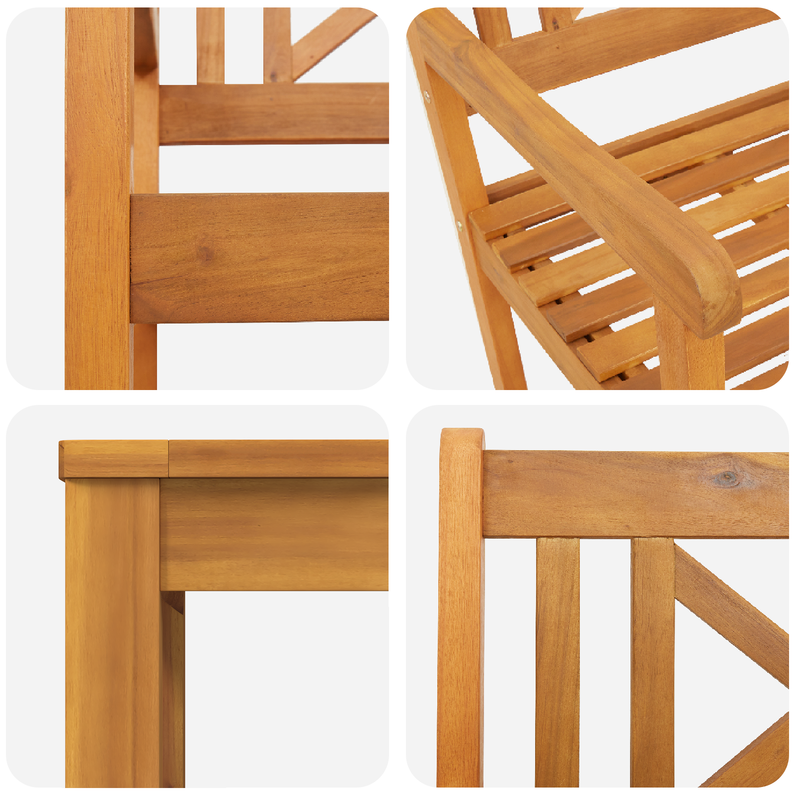 5 Piece Garden Dining Set Solid Wood Acacia - Image 9