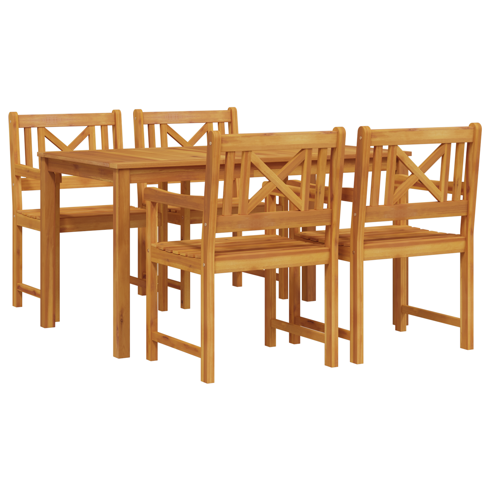 5 Piece Garden Dining Set Solid Wood Acacia - Image 2