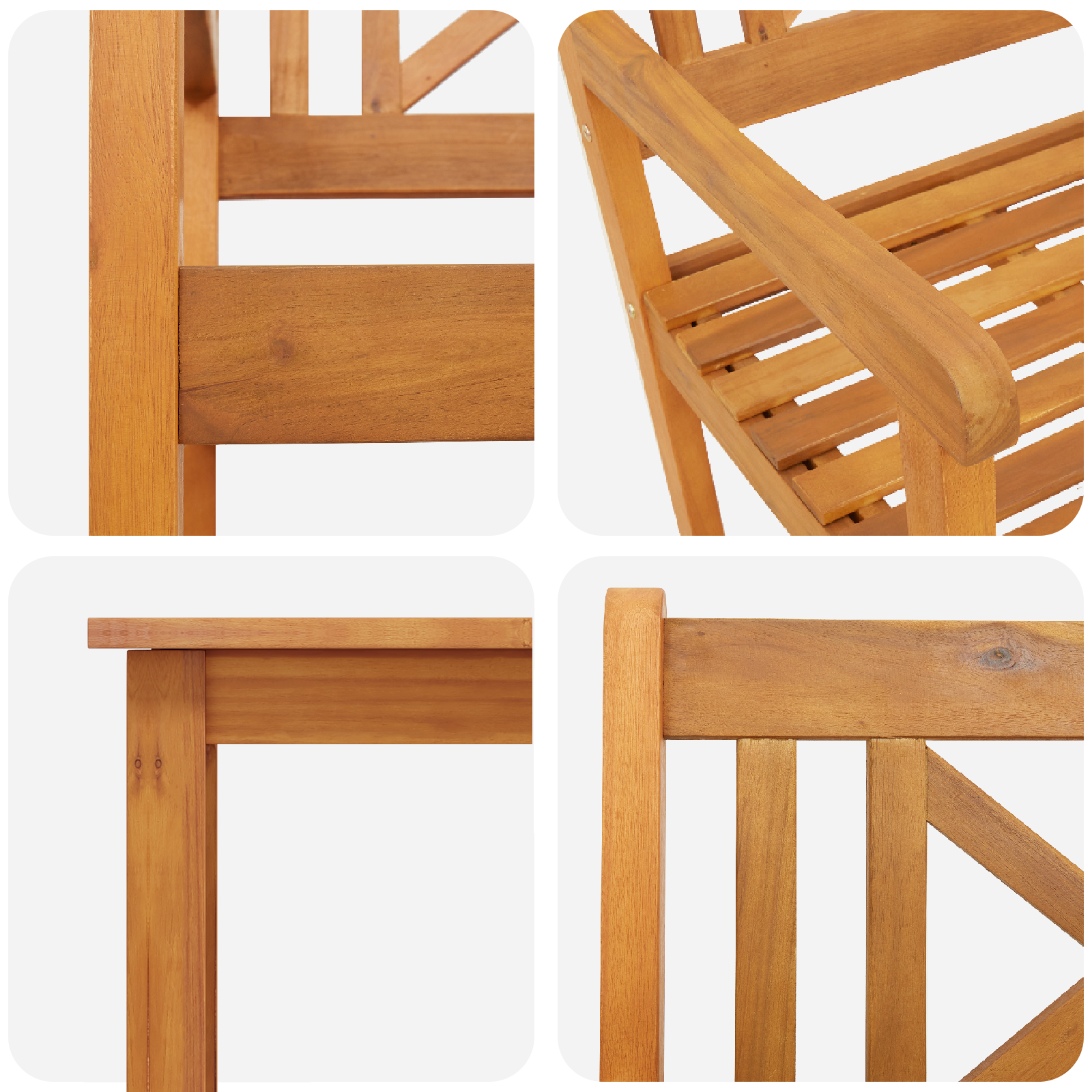 3 Piece Garden Dining Set Solid Wood Acacia - Image 9
