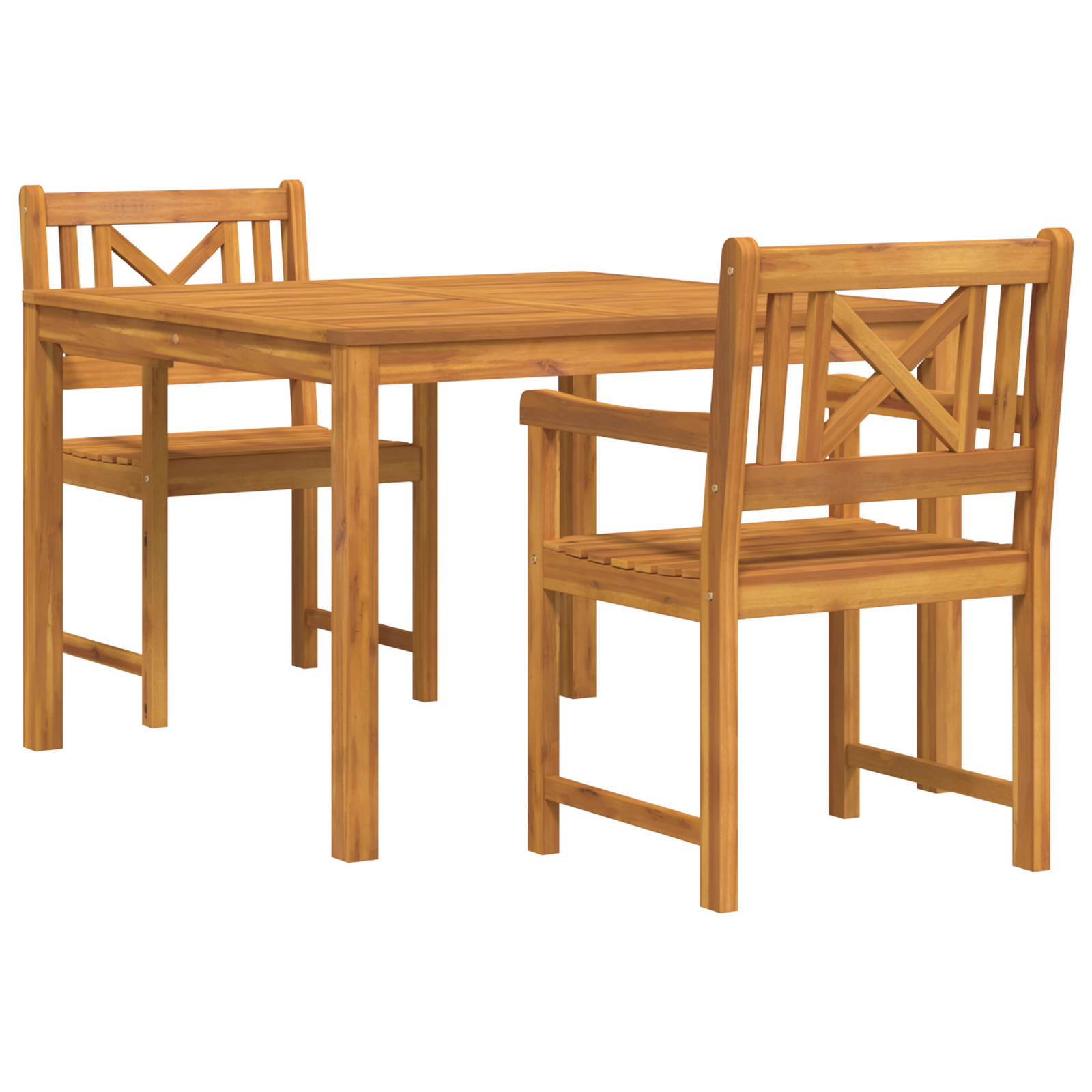 3 Piece Garden Dining Set Solid Wood Acacia - Image 2
