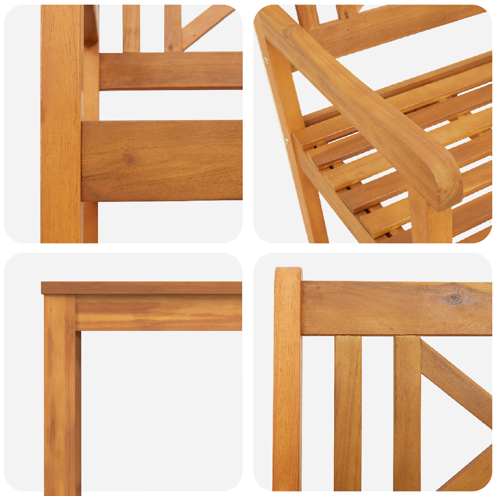 5 Piece Garden Dining Set Solid Wood Acacia - Image 9