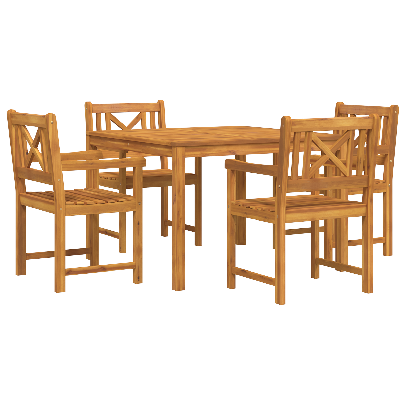 5 Piece Garden Dining Set Solid Wood Acacia - Image 2