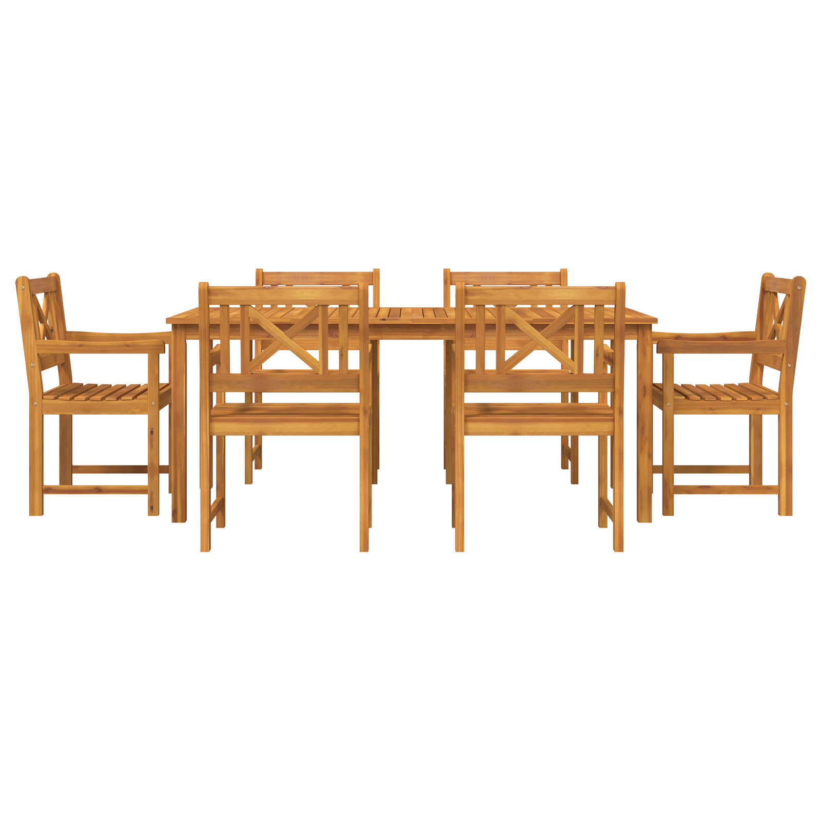 градински столове 2 бр 56x56x90 см масивна акациева дървесина - Image 7