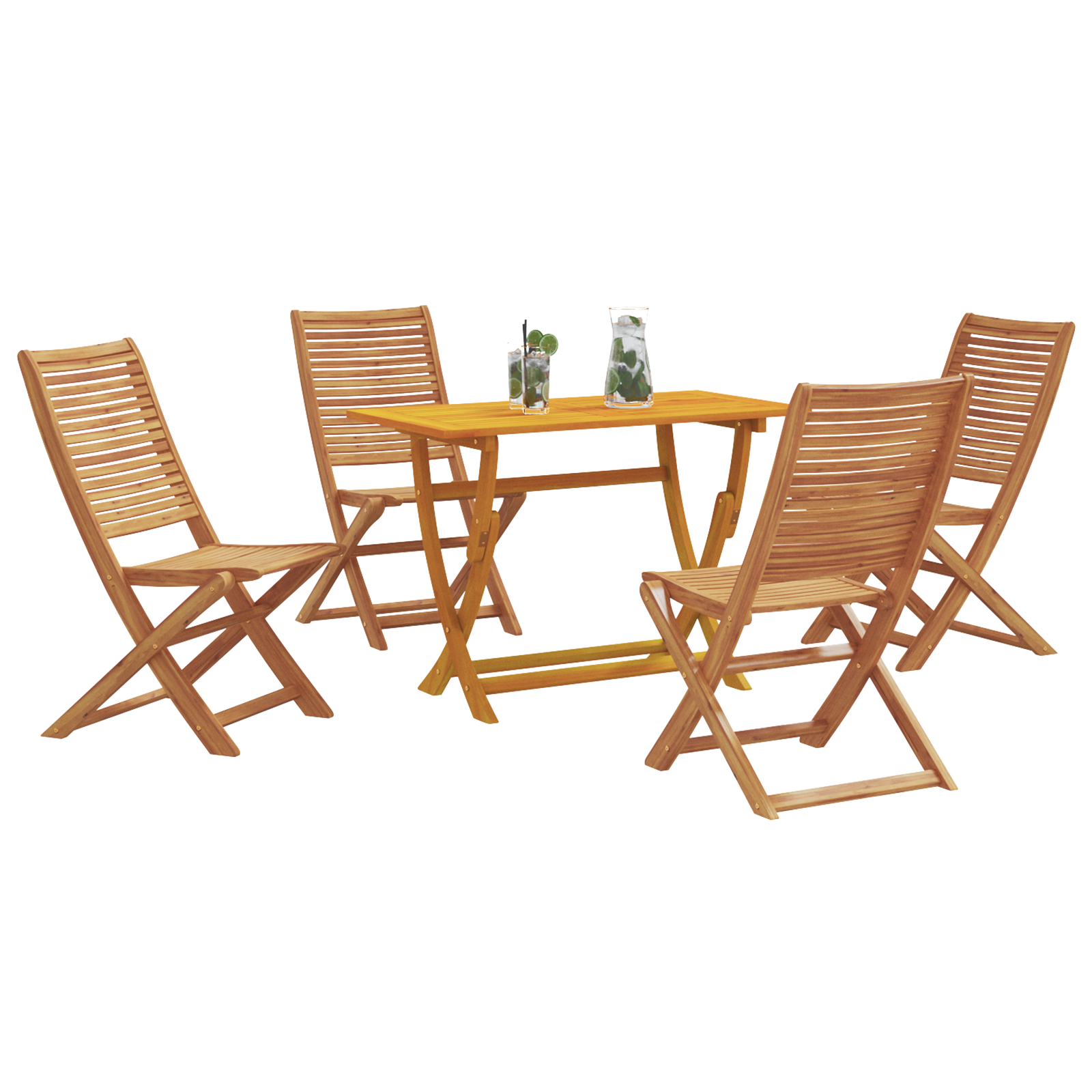 5 dalių sodo valgomojo komplektas kieta akacijos mediena - Image 3