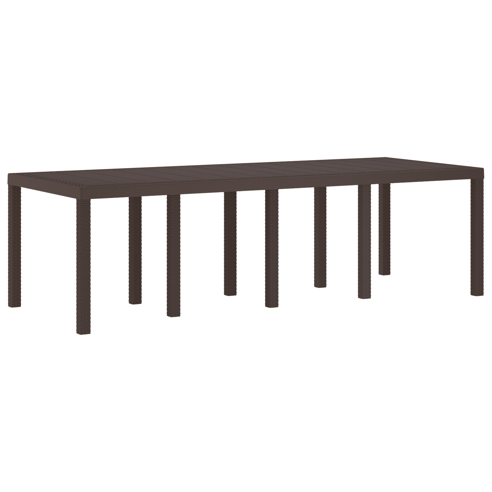 Garden Table Brown 250x100x73 cm Poly Rattan - Image 6