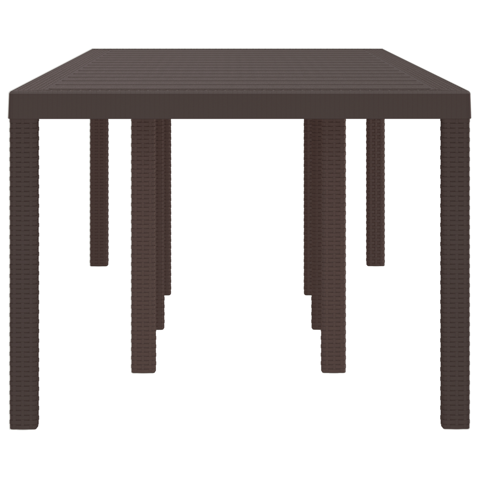 Garden Table Brown 250x100x73 cm Poly Rattan - Image 5