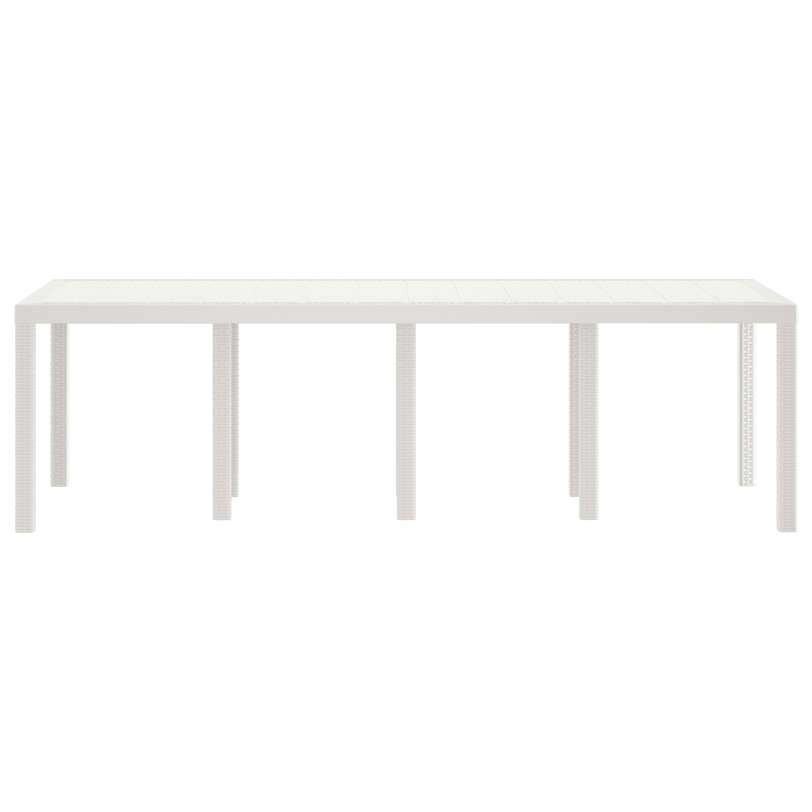Garden Table White 250x100x73 cm Poly Rattan - Image 4