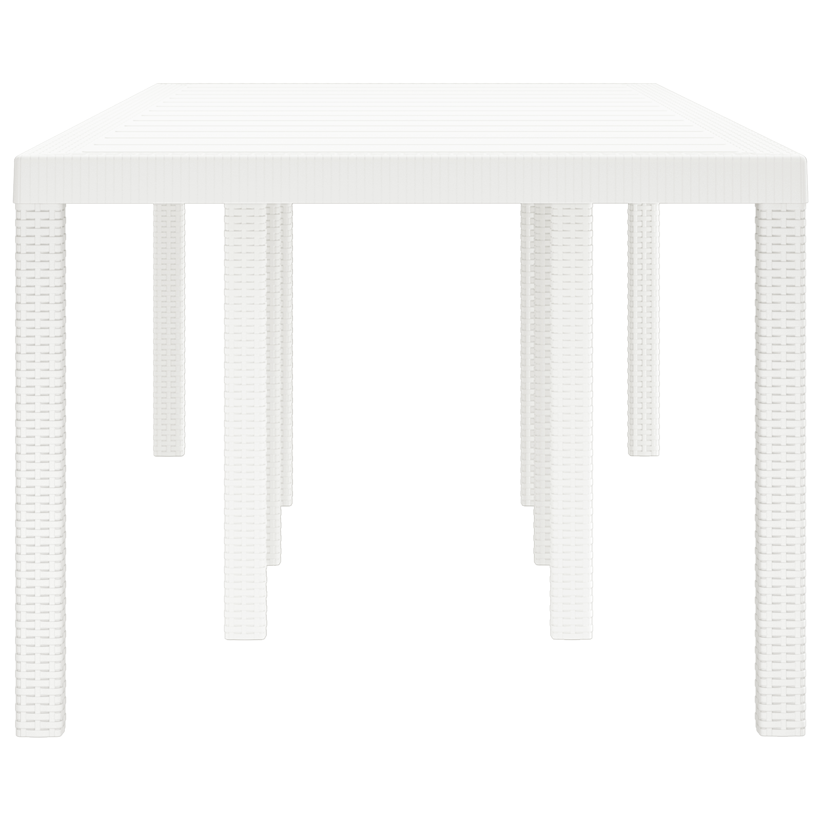 Garden Table White 250x100x73 cm Poly Rattan - Image 5