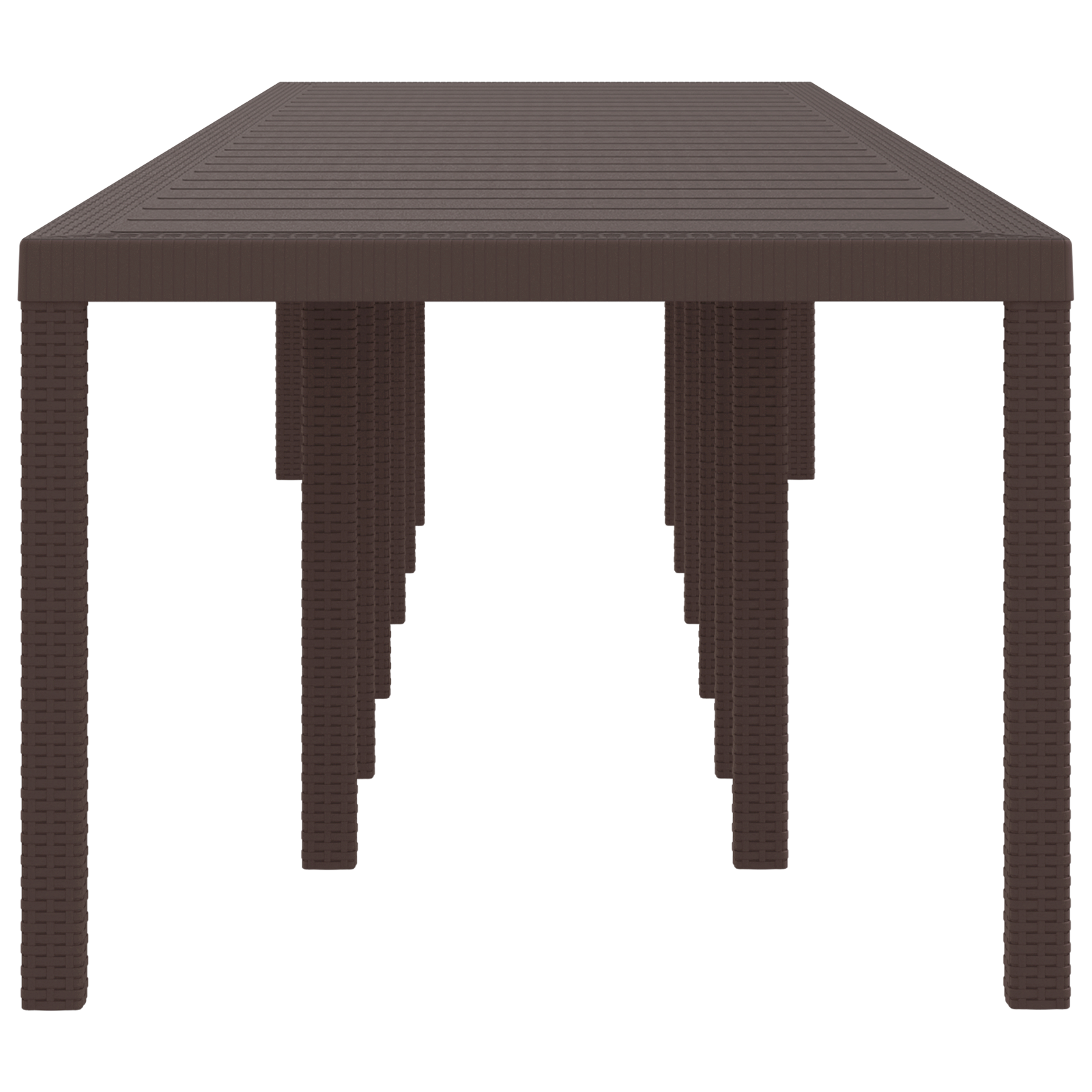 Garden Table Brown 400x100x73 cm Poly Rattan - Image 5
