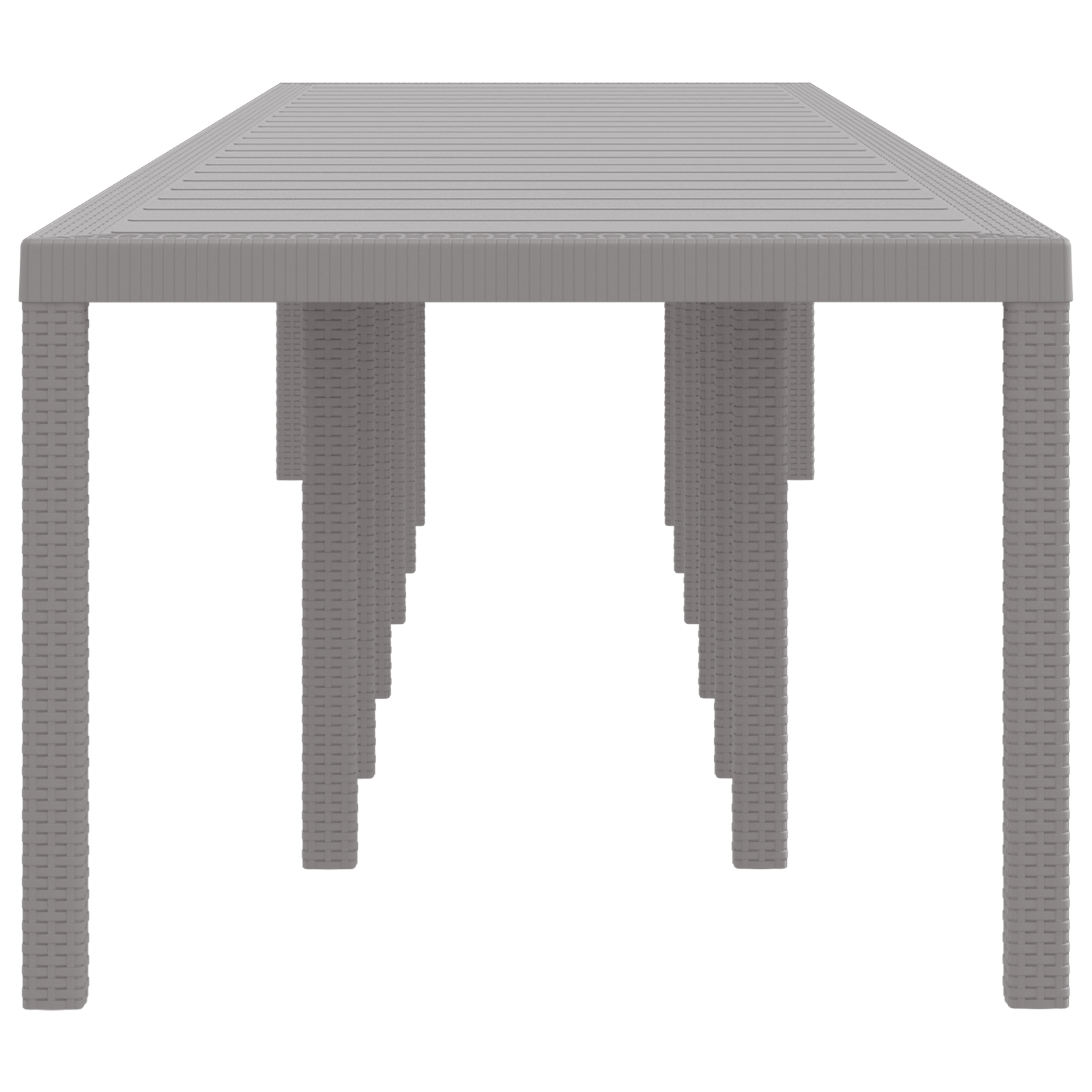 Garden Table Light Grey 400x100x73 cm Poly Rattan - Image 5