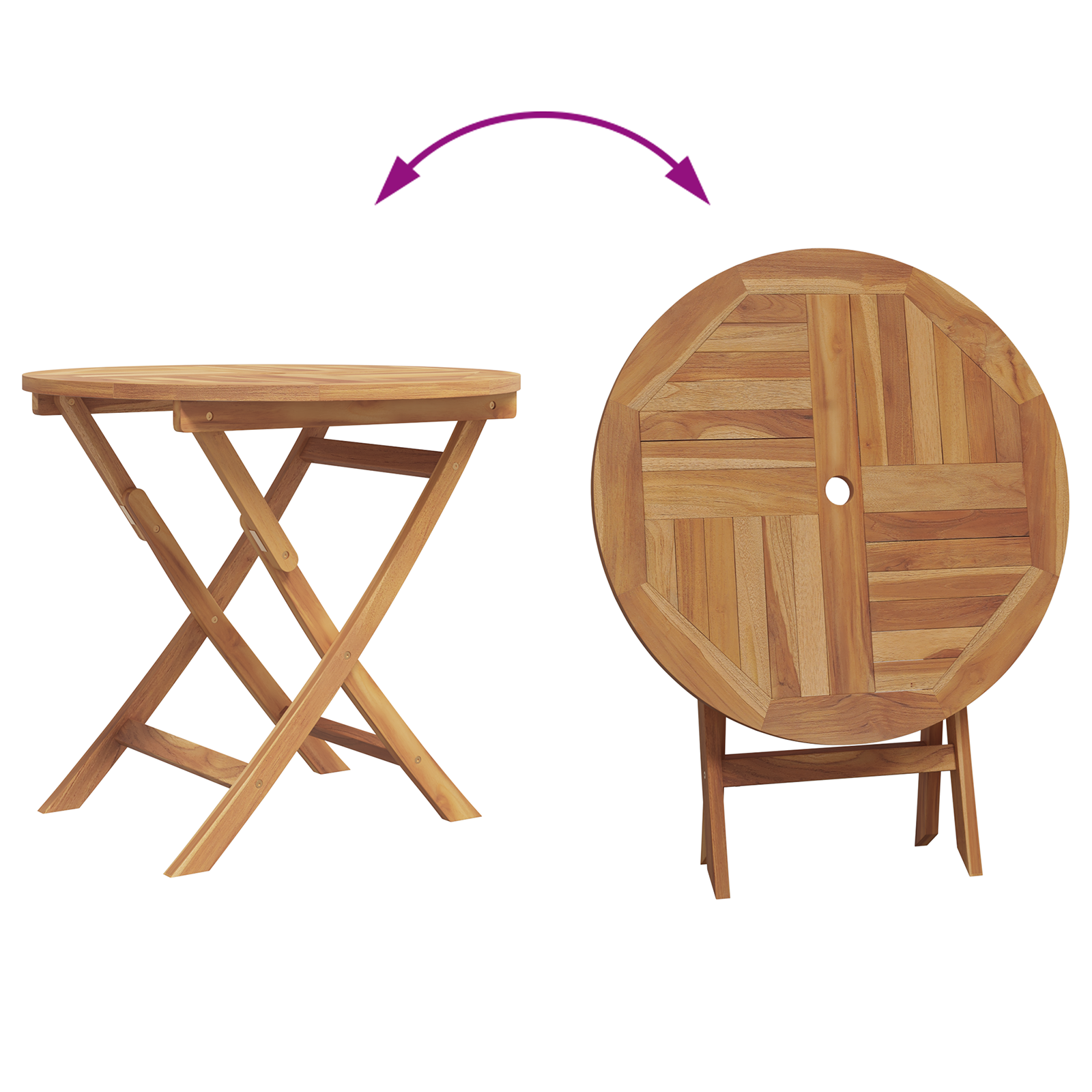 3-delige Inklapbare Tuin Bistro Set Massief Hout Acacia image 11