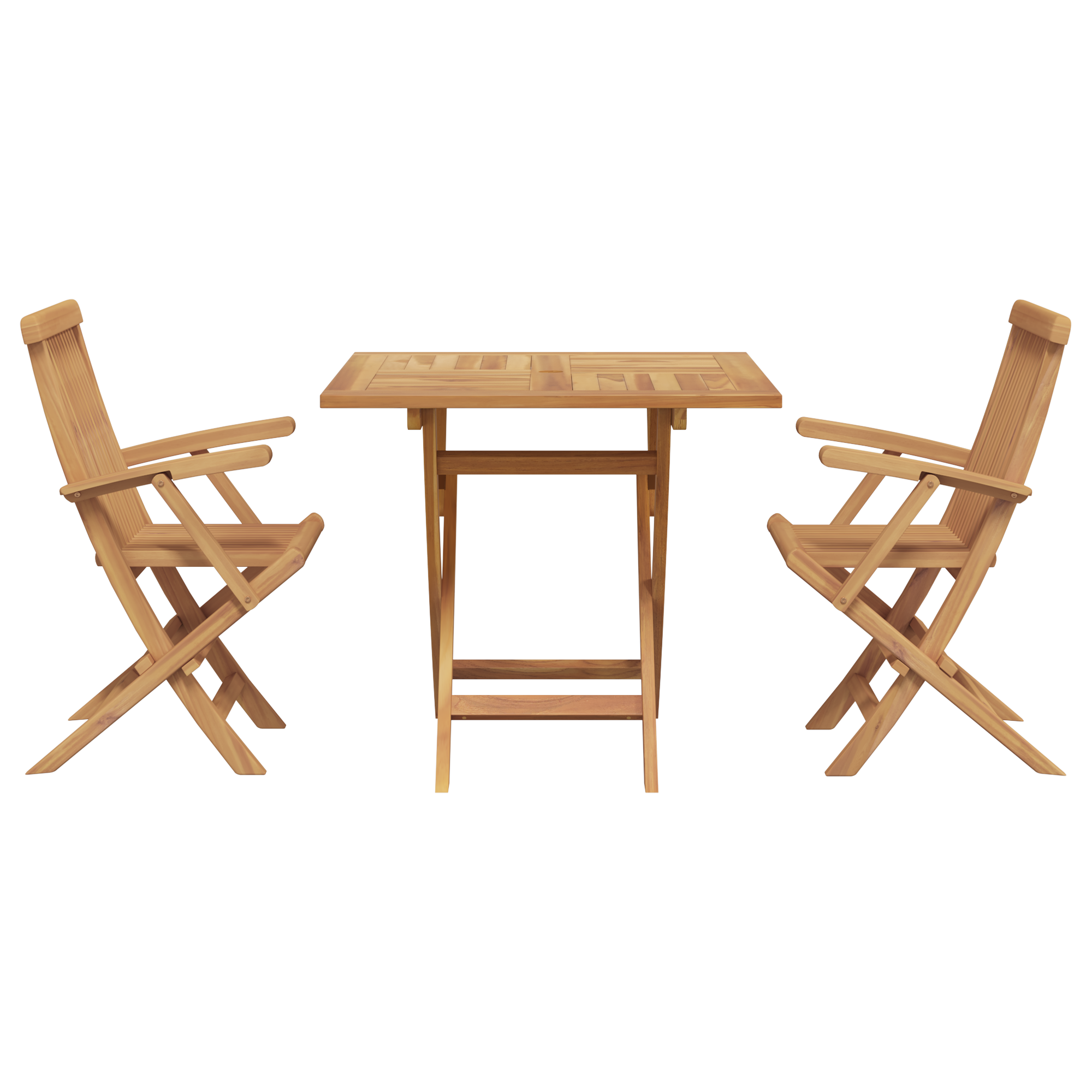 3 Piece Folding Garden Bistro Set Solid Wood Acacia - Image 7